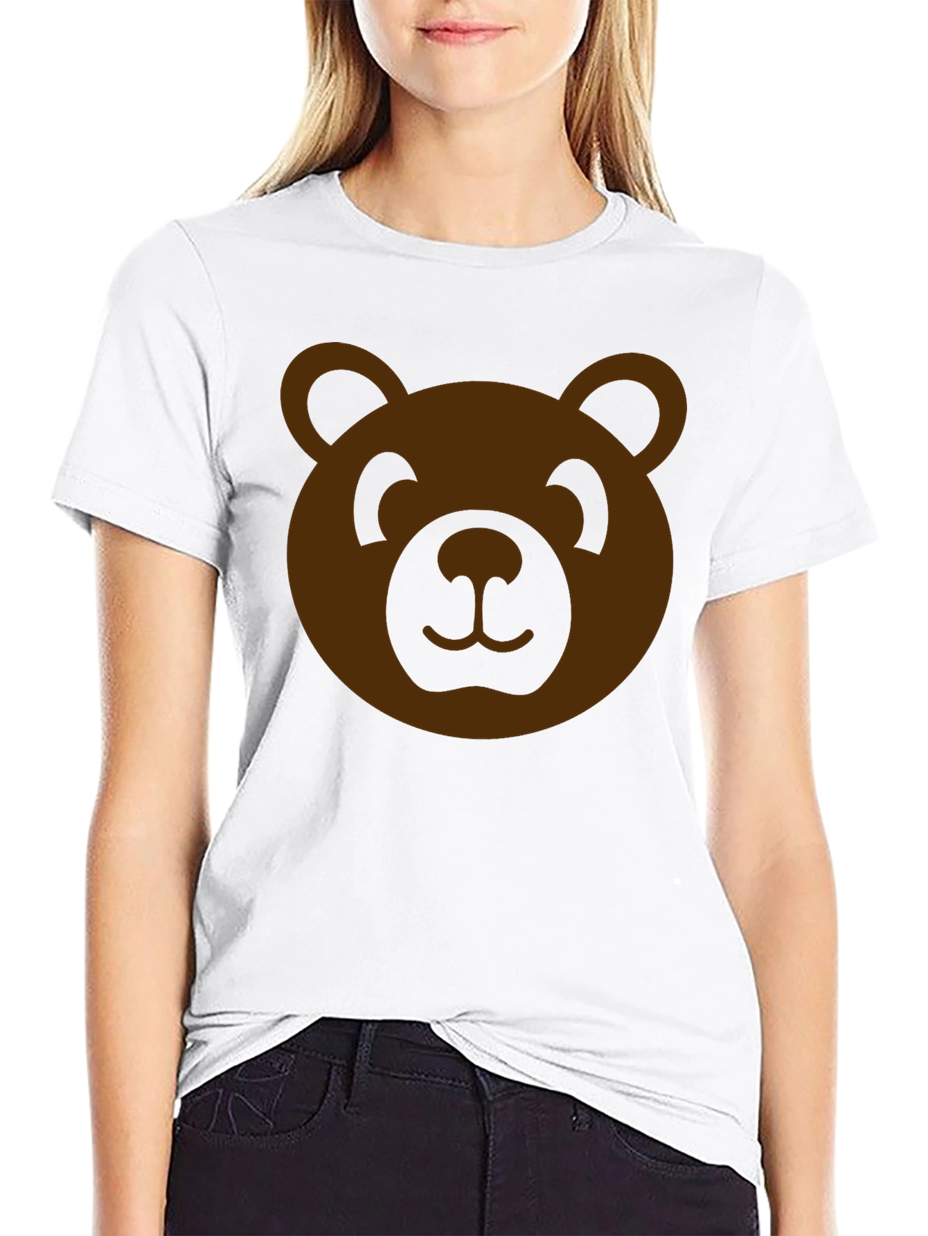Teddy Bear Graphic Tee - Black Cotton T-Shirt