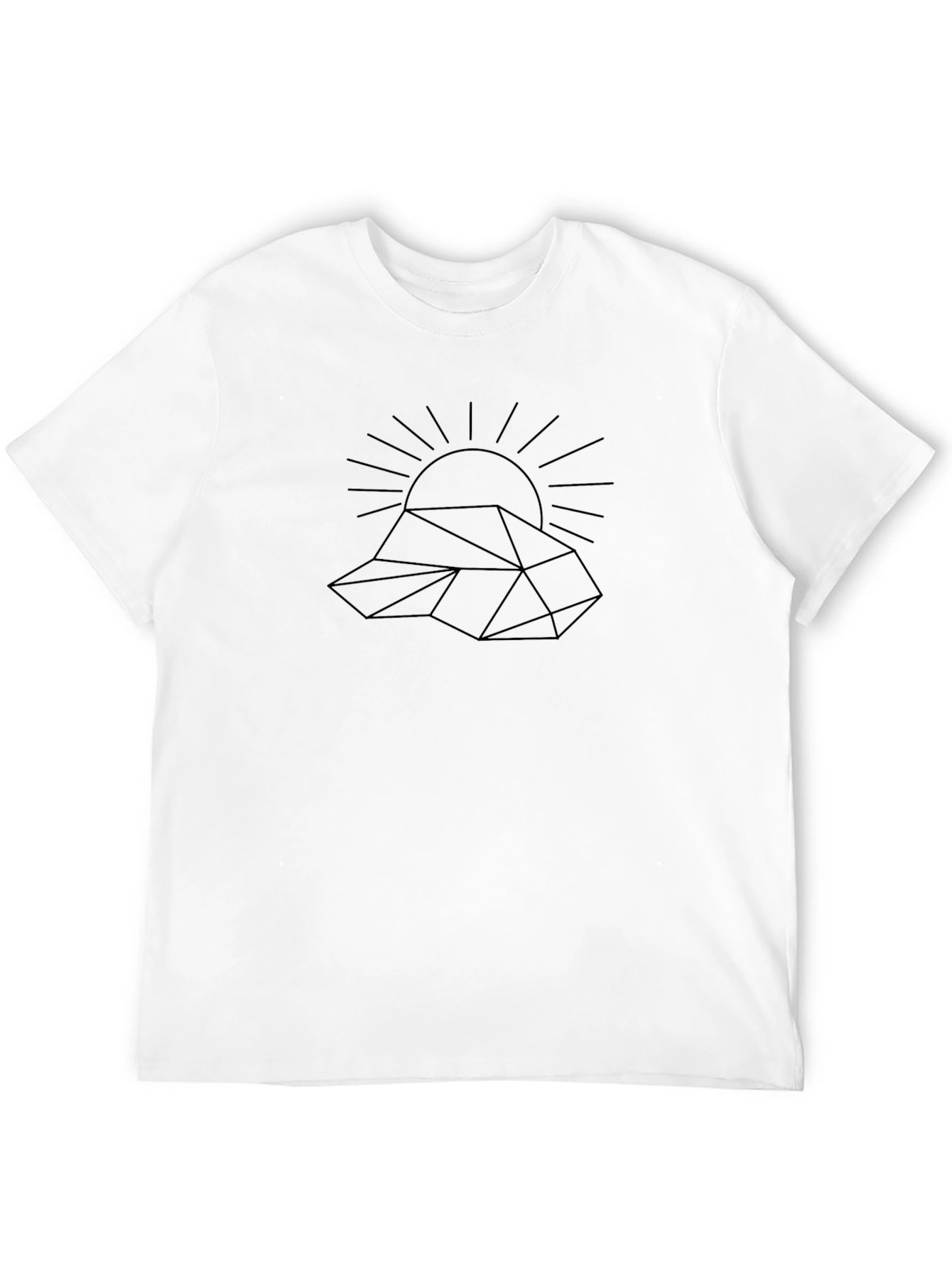 Geometric Mountain Sun Black Tee