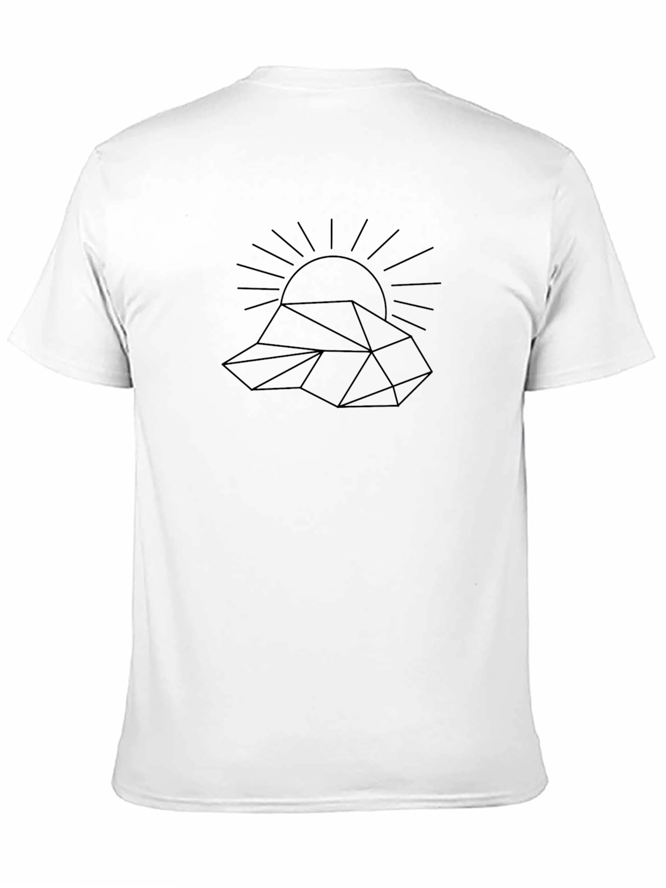 Geometric Mountain Sun Black Tee