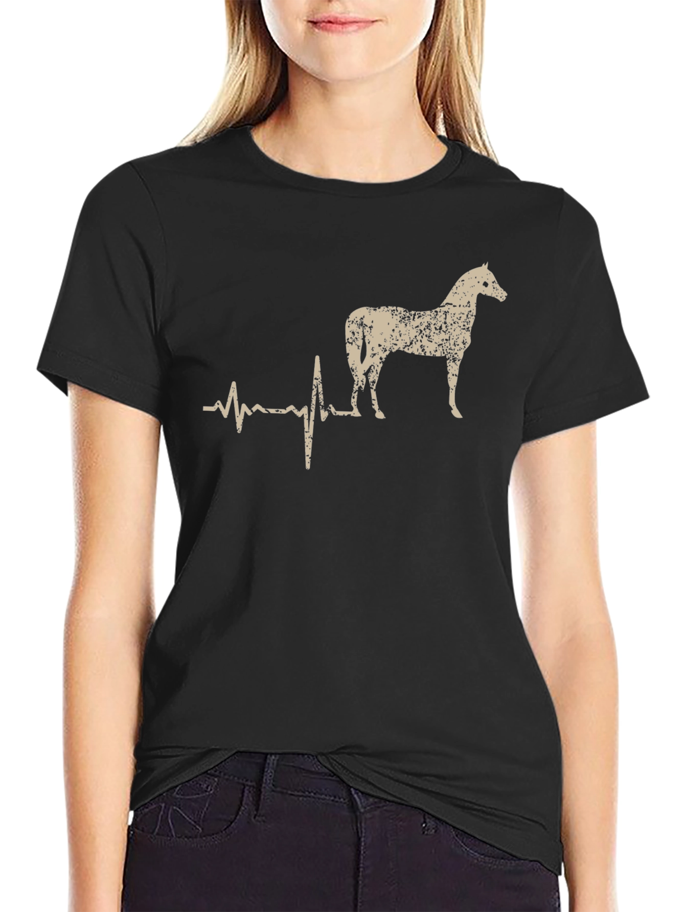 Horse Lovers Heartbeat T-Shirt - Equestrian Style