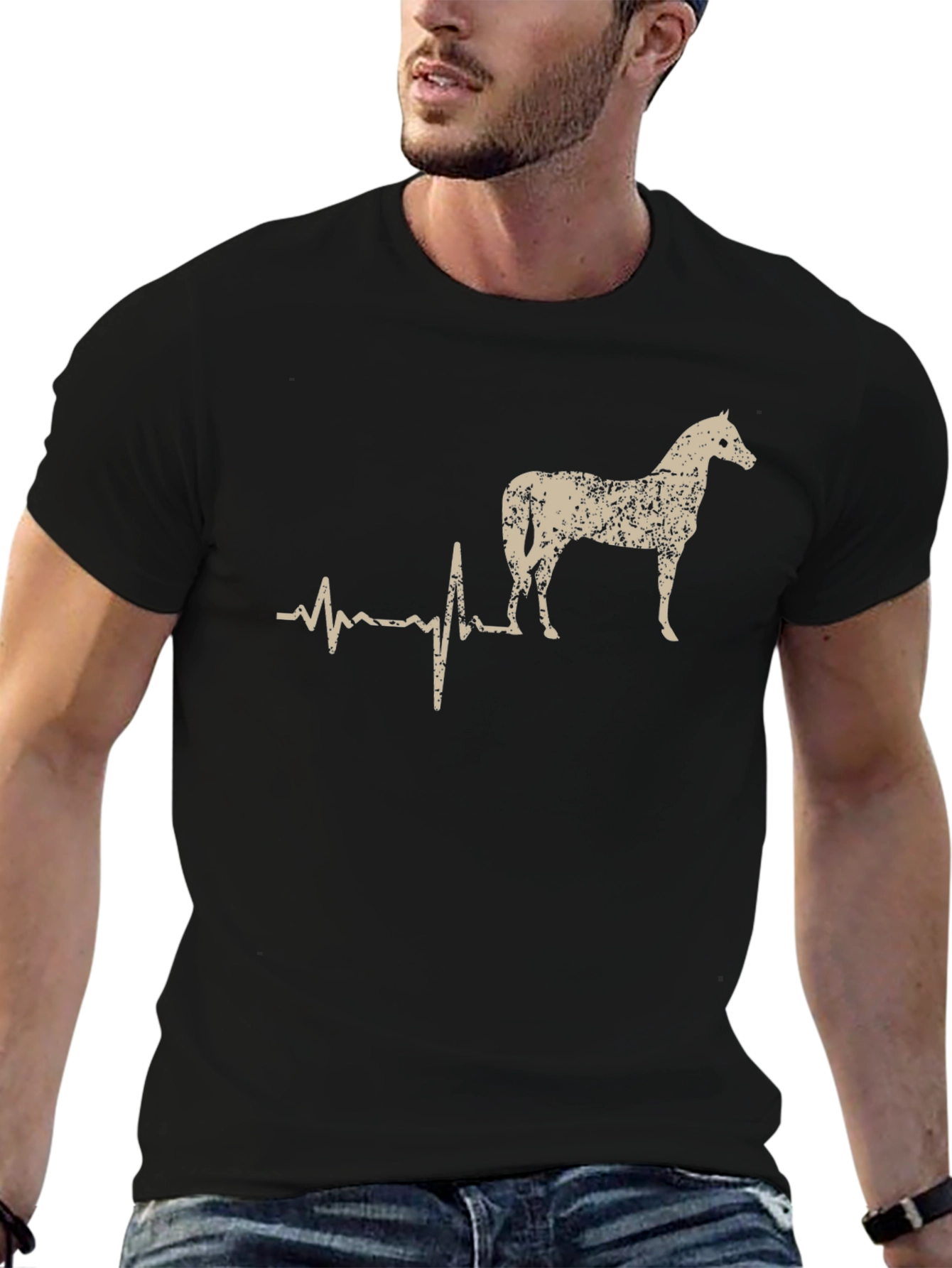 Horse Lovers Heartbeat T-Shirt - Equestrian Style