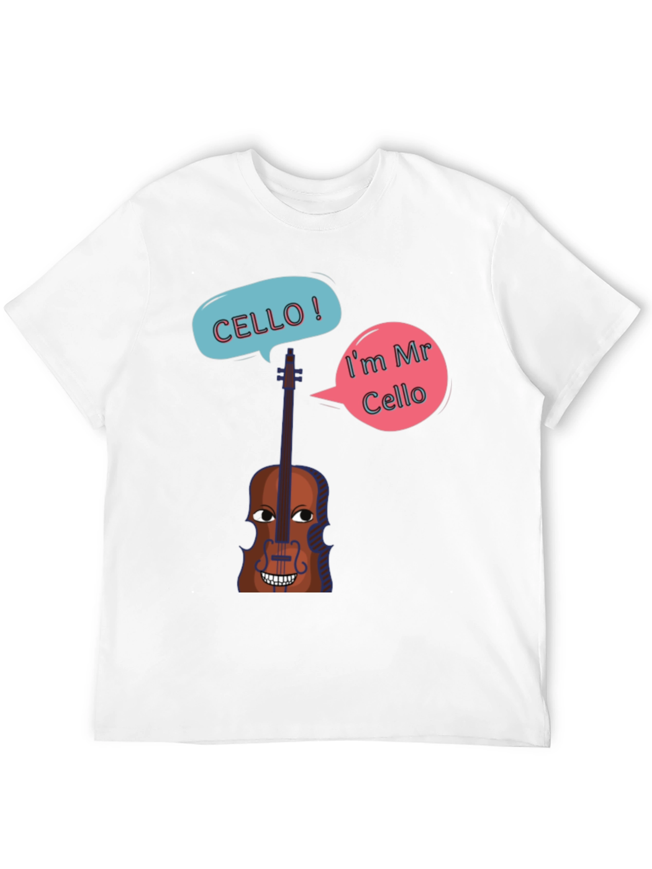 Funny Cello Cartoon Graphic T-Shirt