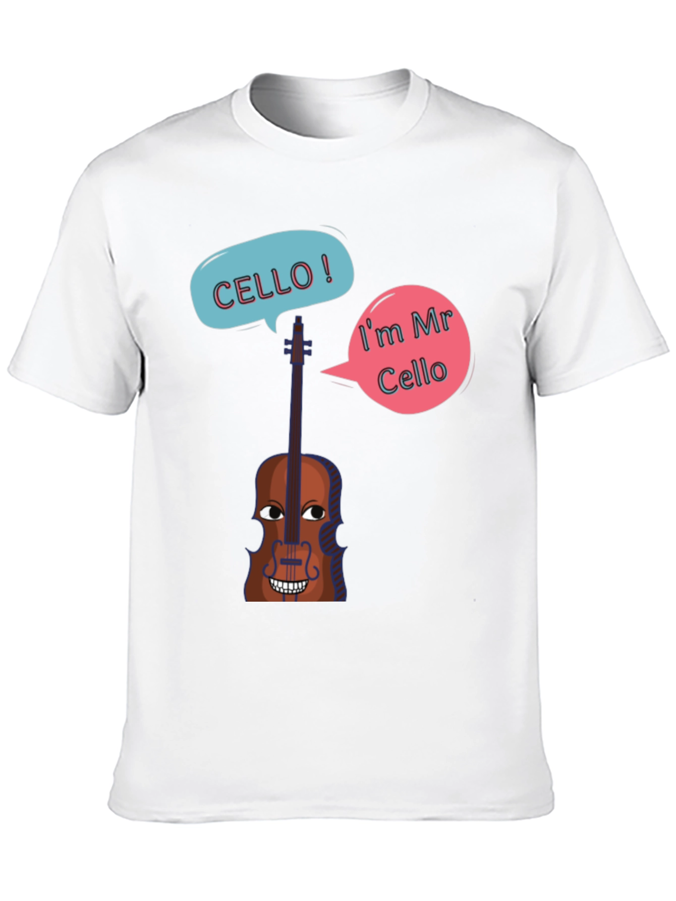 Funny Cello Cartoon Graphic T-Shirt