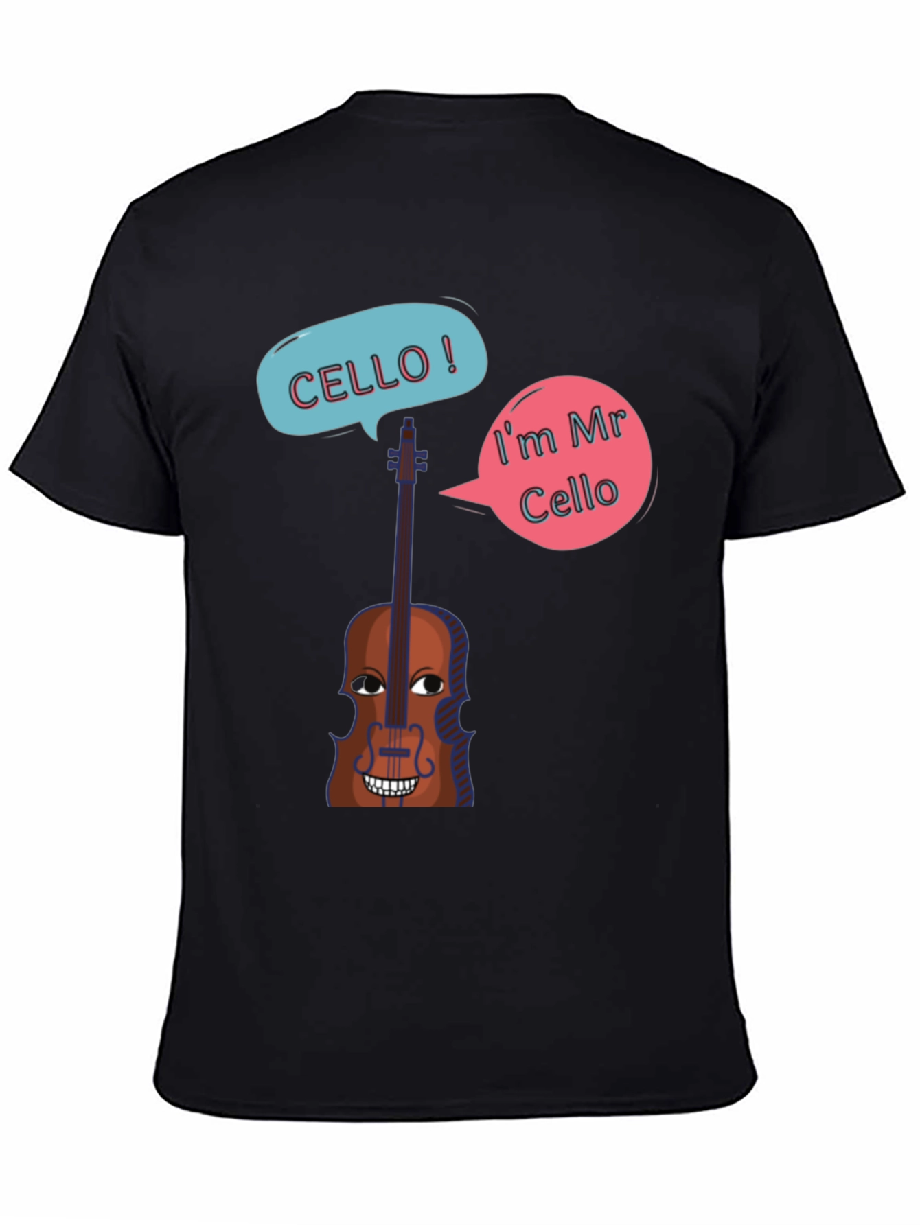 Funny Cello Cartoon Graphic T-Shirt