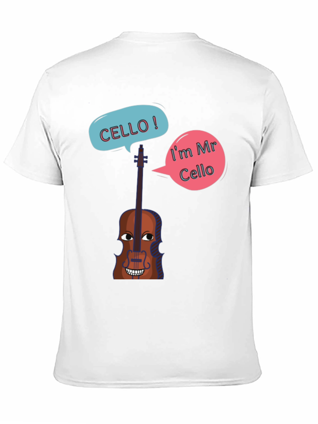 Funny Cello Cartoon Graphic T-Shirt