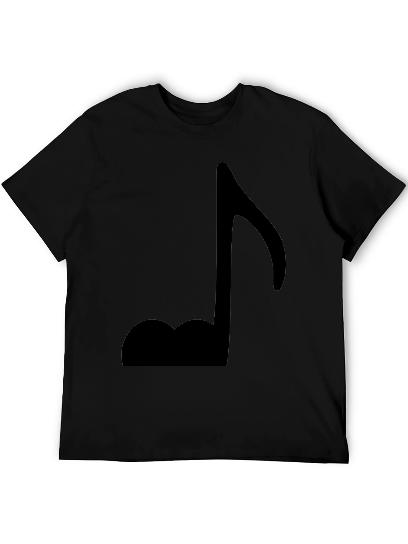Black Music Note Graphic Tee - Stylish Casual Wear