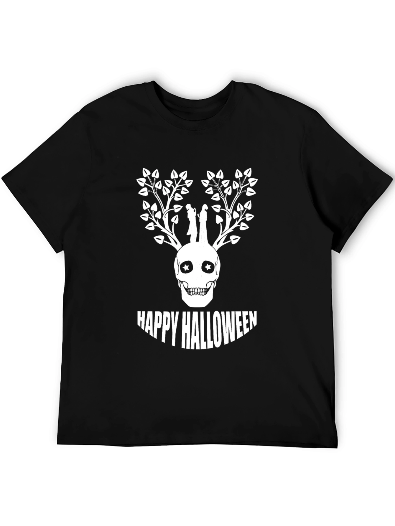 Happy Halloween Skull Tree Graphic Tee