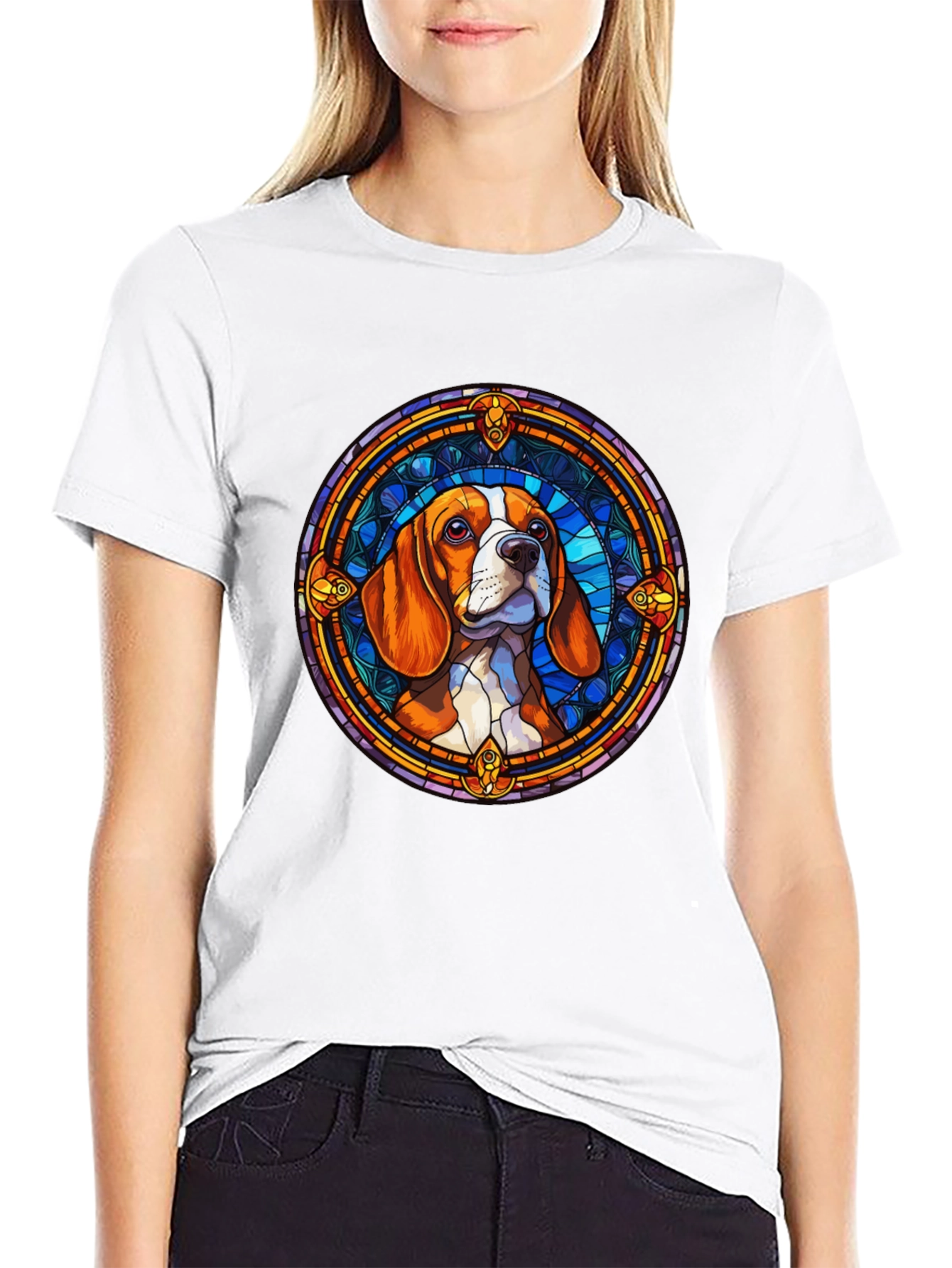 Beagle Stained Glass Graphic Tee