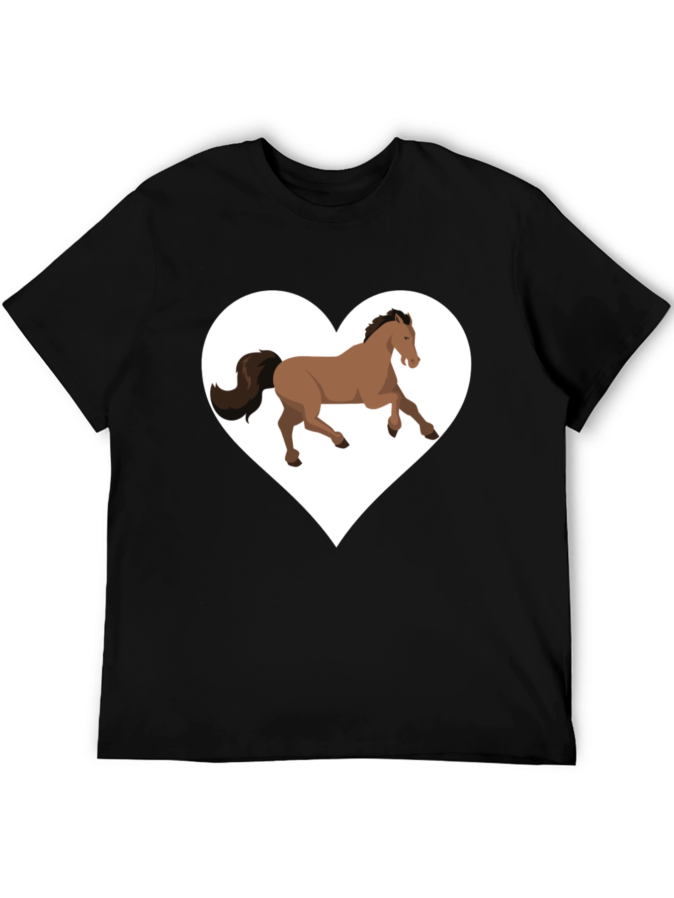 Horse Love T-Shirt - Black Cotton Graphic Tee