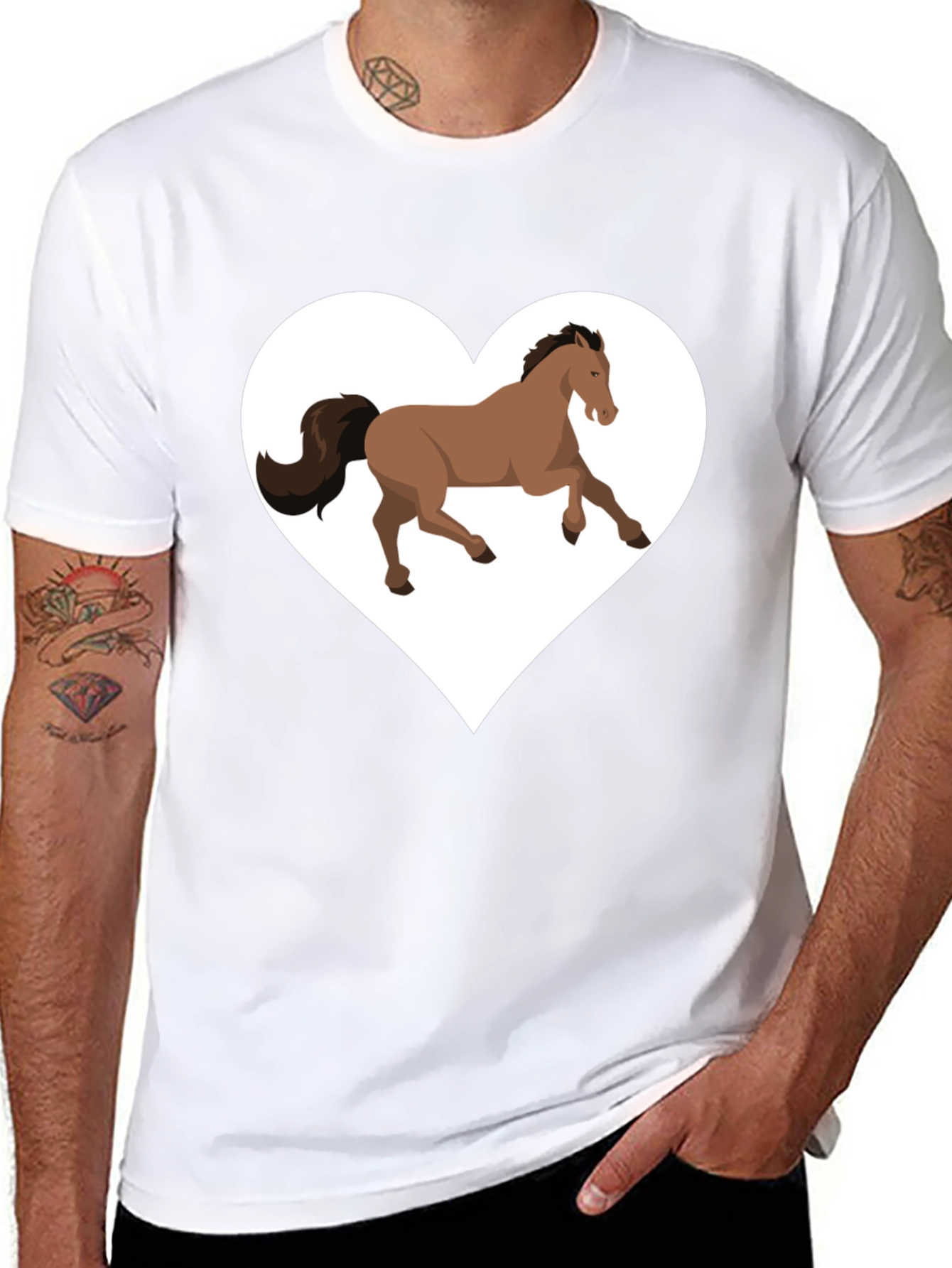 Horse Love T-Shirt - Black Cotton Graphic Tee