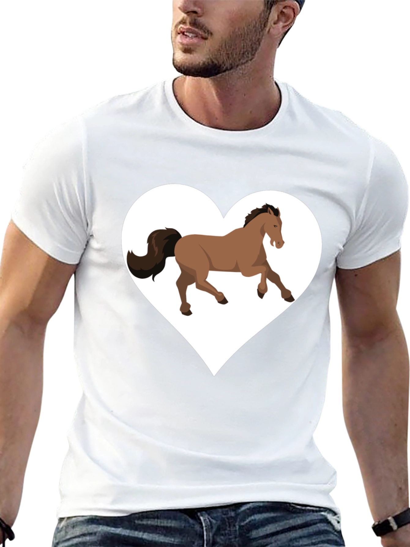 Horse Love T-Shirt - Black Cotton Graphic Tee