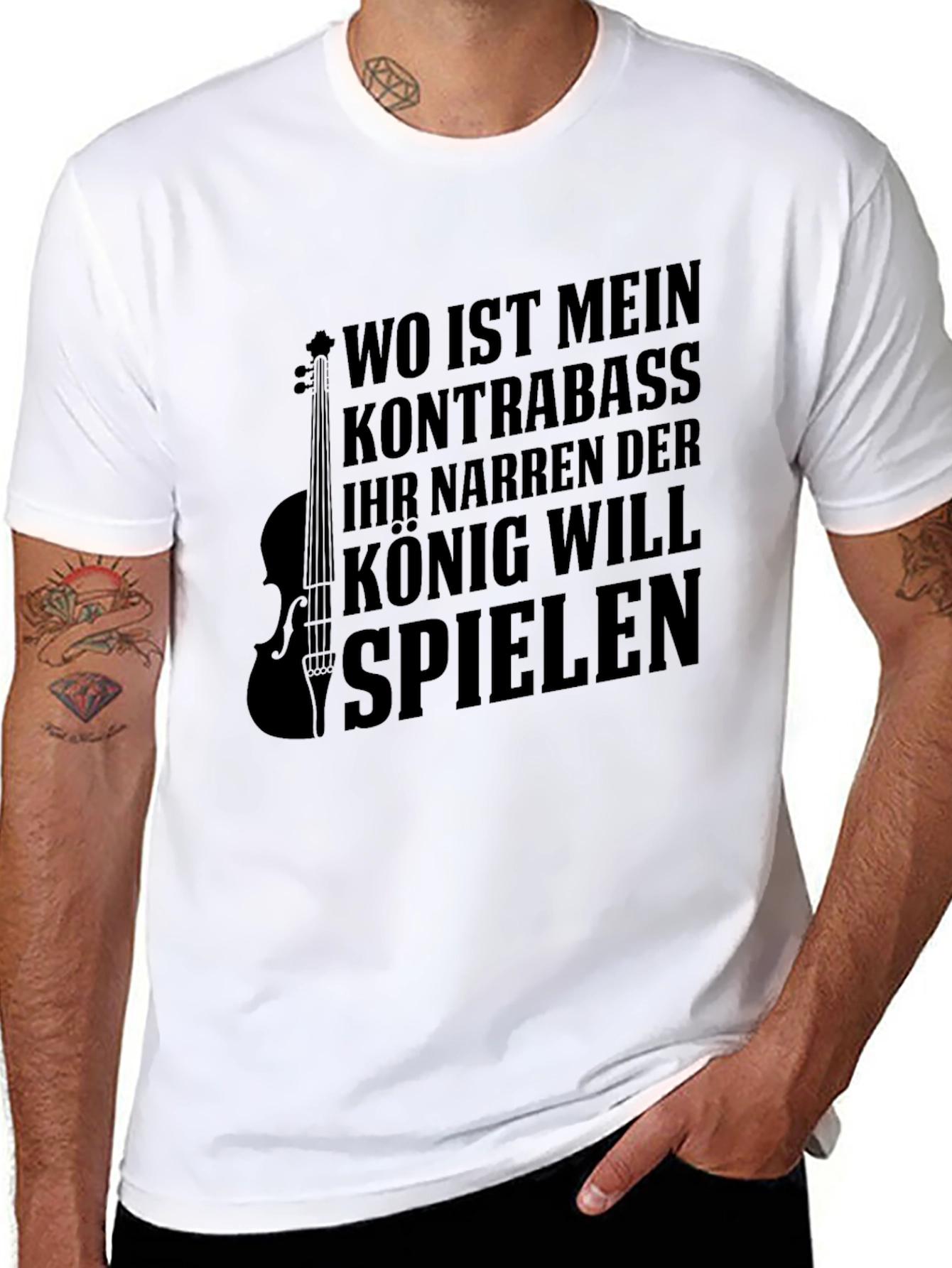 Mens Black Kontrabass Graphic T-Shirt