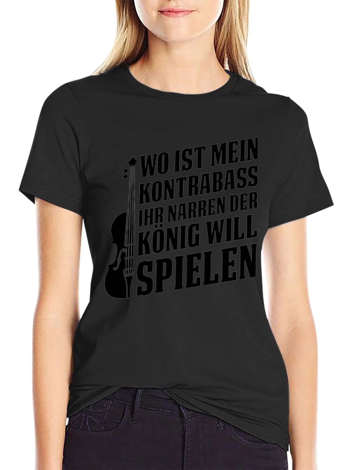 Mens Black Kontrabass Graphic T-Shirt