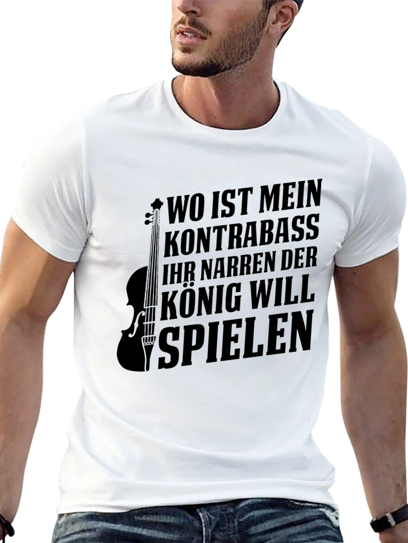 Mens Black Kontrabass Graphic T-Shirt