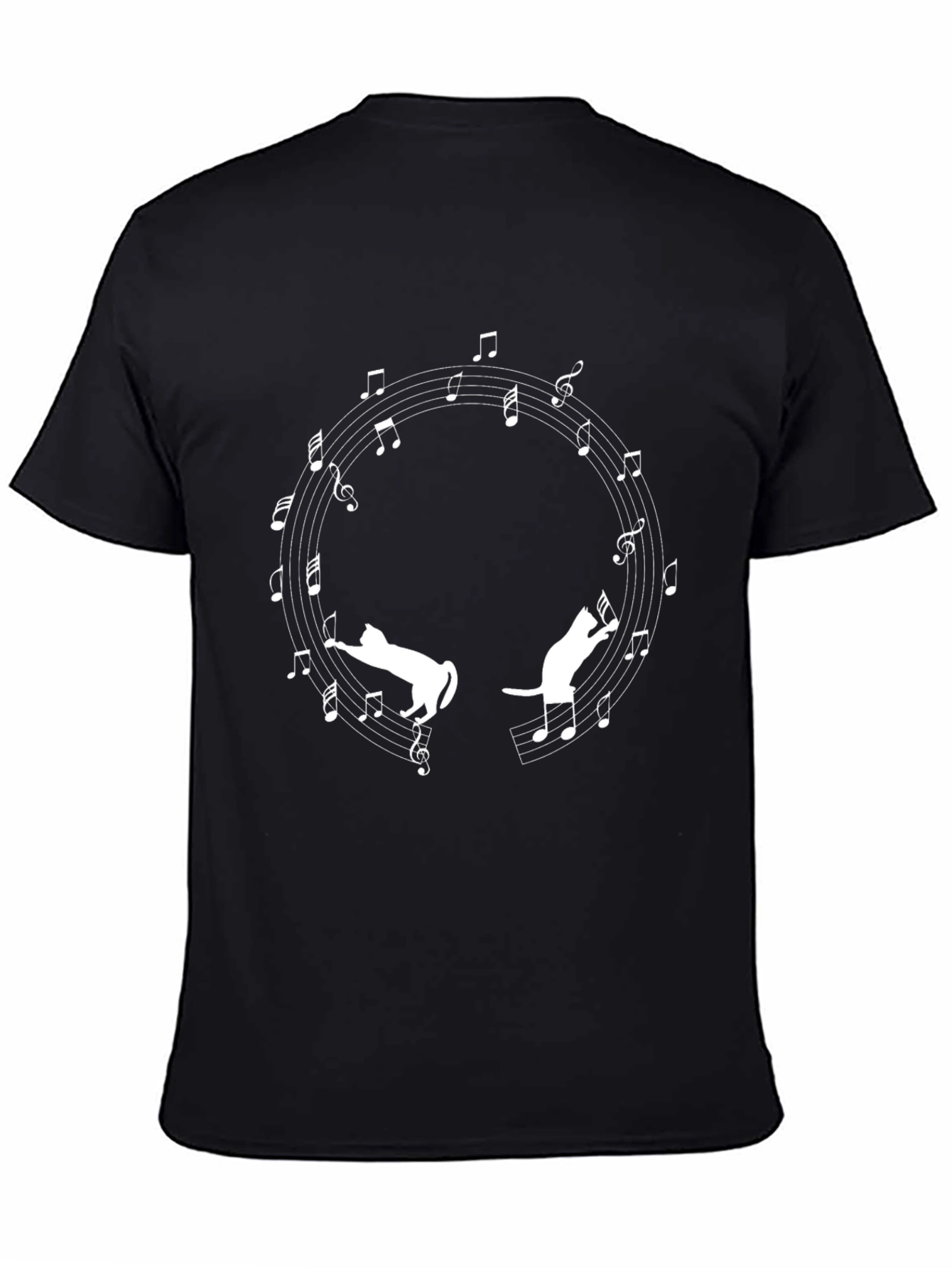 Musical Cats T-Shirt - Black Graphic Tee