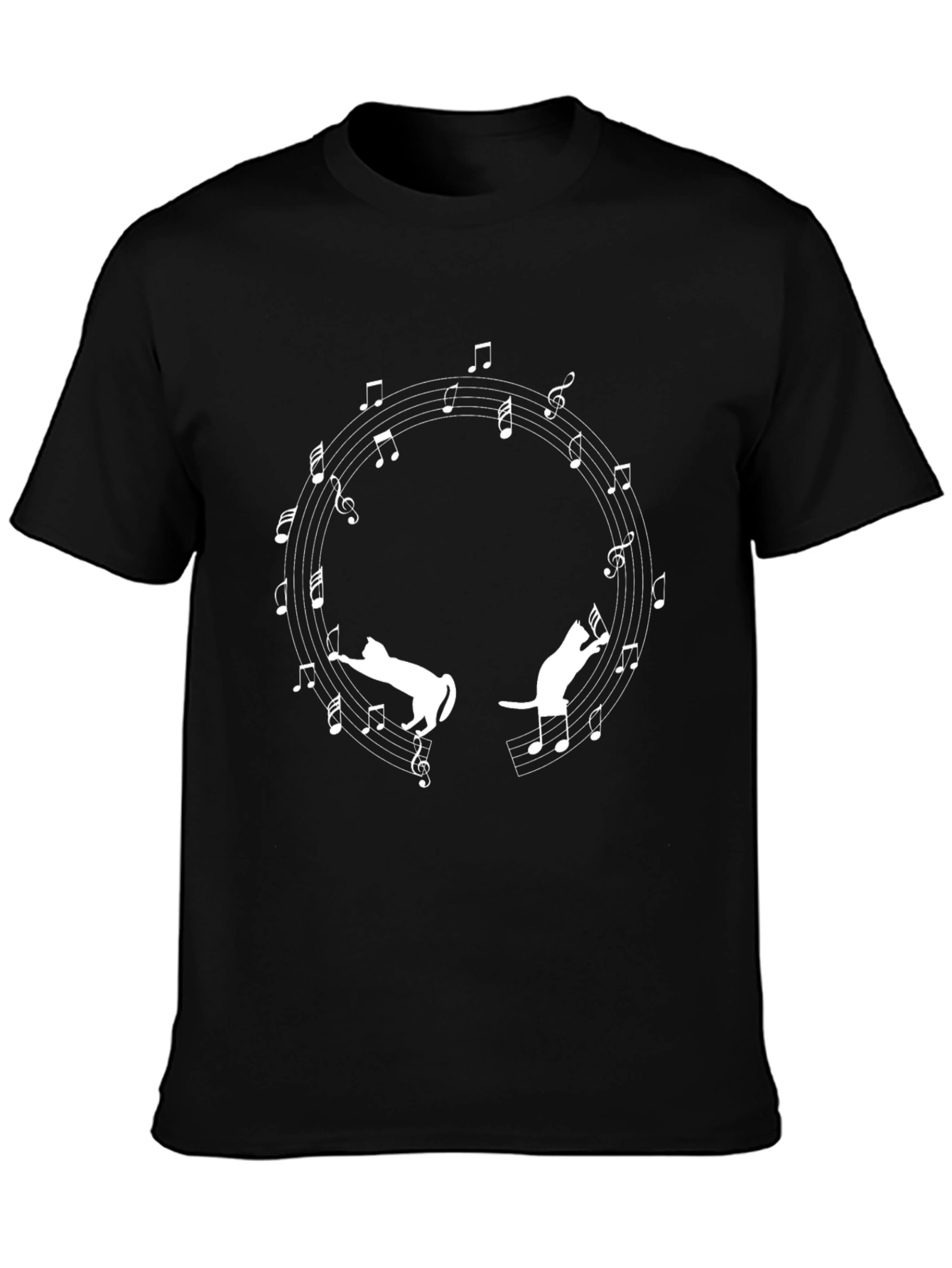 Musical Cats T-Shirt - Black Graphic Tee