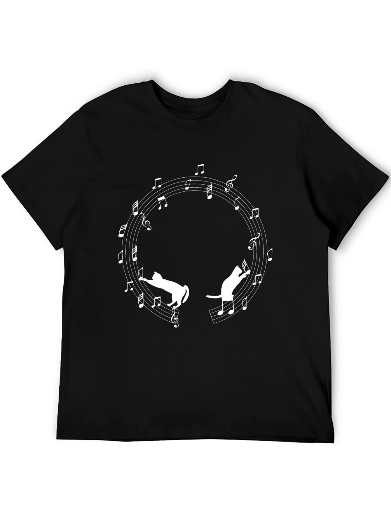 Musical Cats T-Shirt - Black Graphic Tee