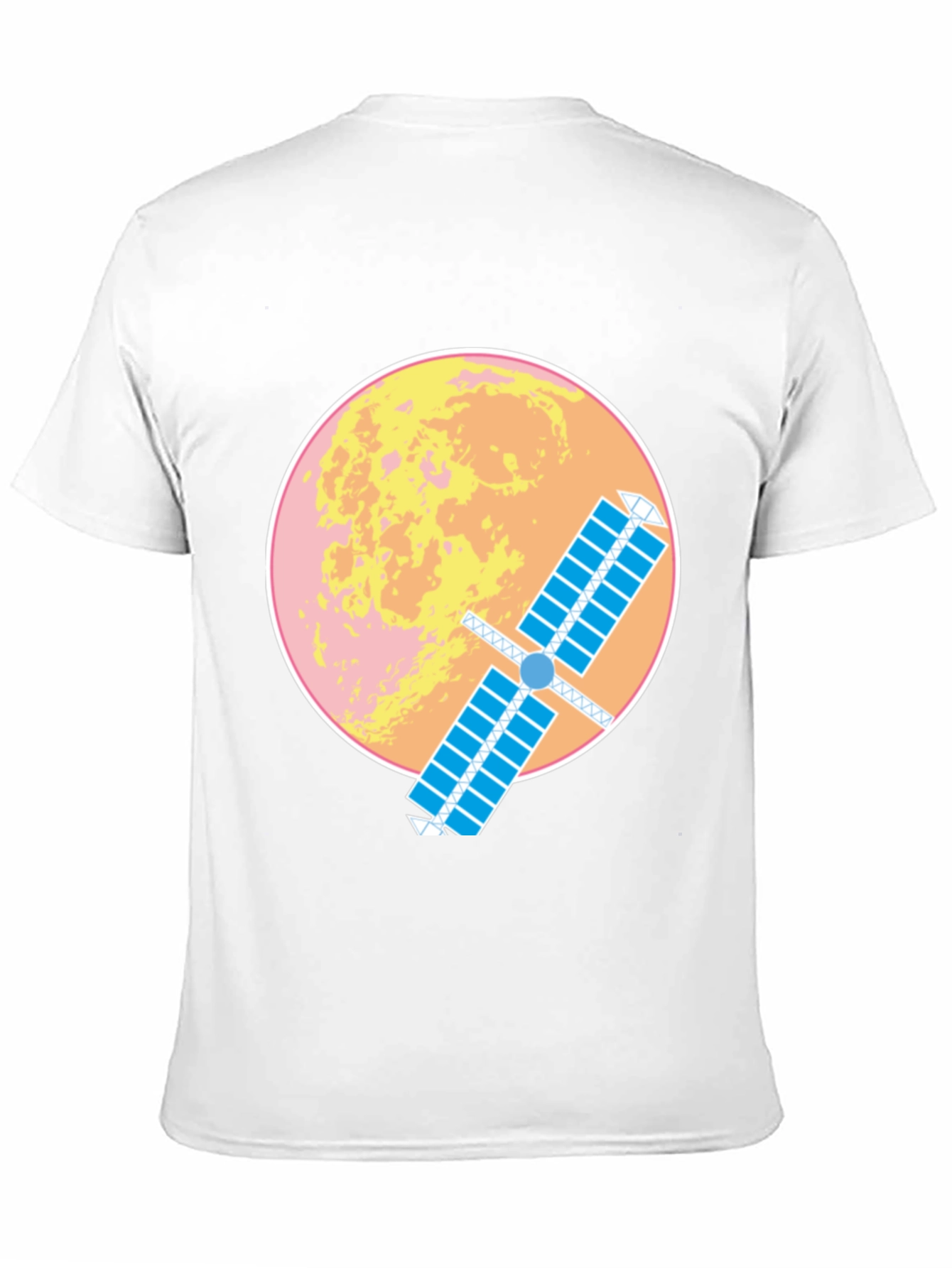 Space Satellite Graphic T-Shirt -  Black
