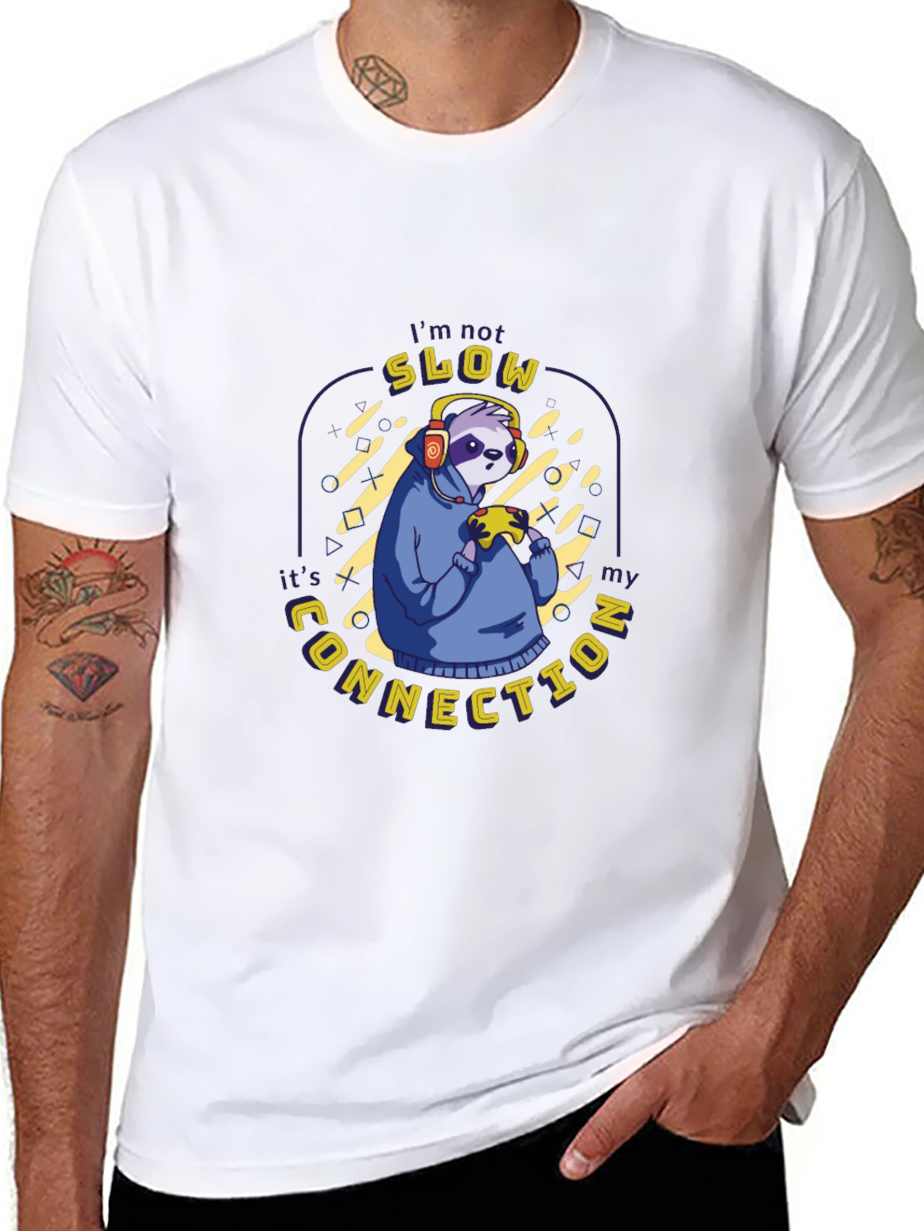Funny Sloth Gamer T-Shirt - Im Not Slow