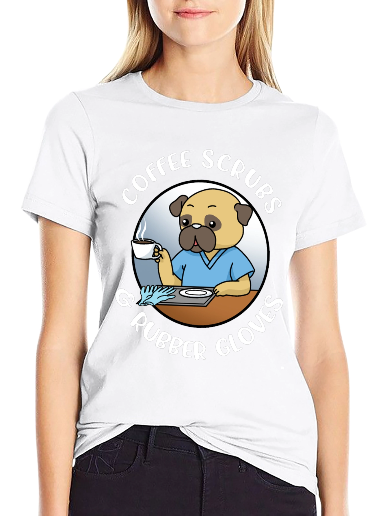 Coffee Scrubs & Rubber Gloves Black T-Shirt