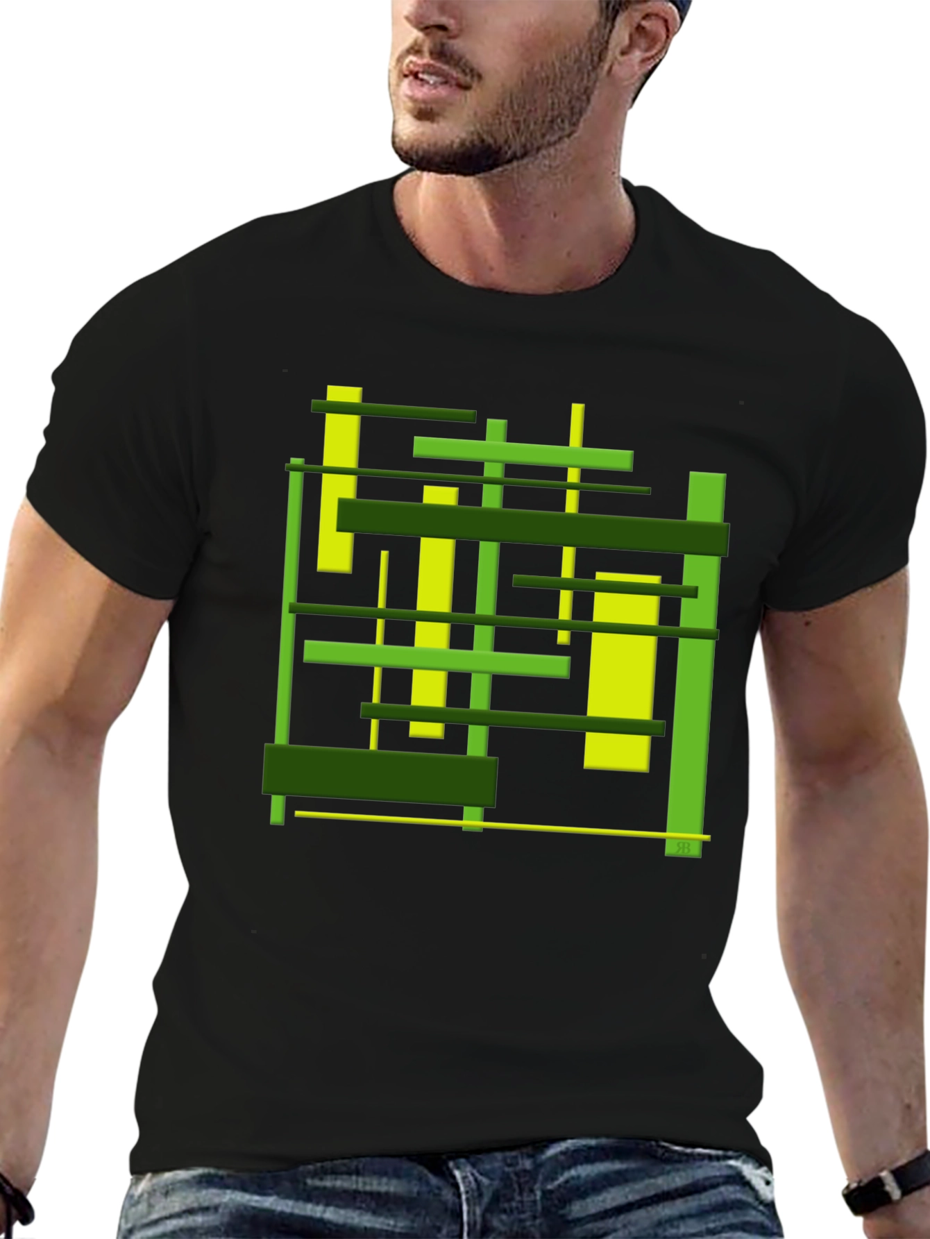 Abstract Geometric Lines Graphic T-Shirt - Modern Art Tee
