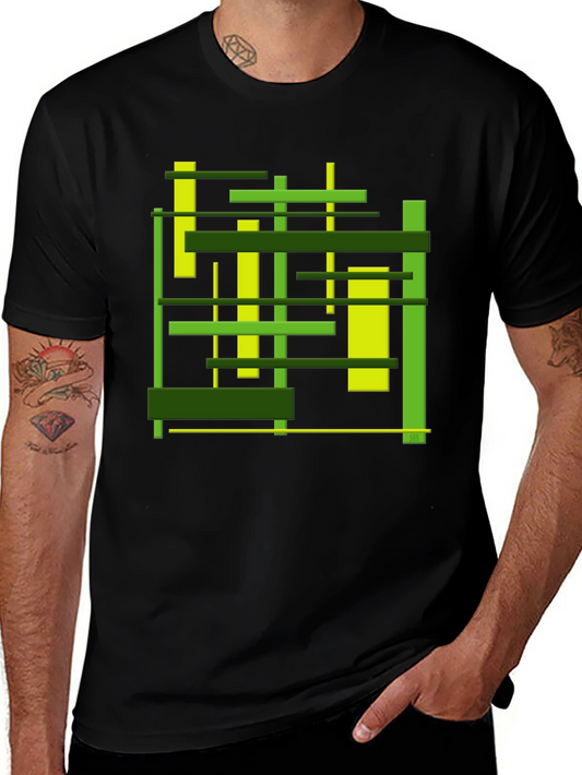 Abstract Geometric Lines Graphic T-Shirt - Modern Art Tee