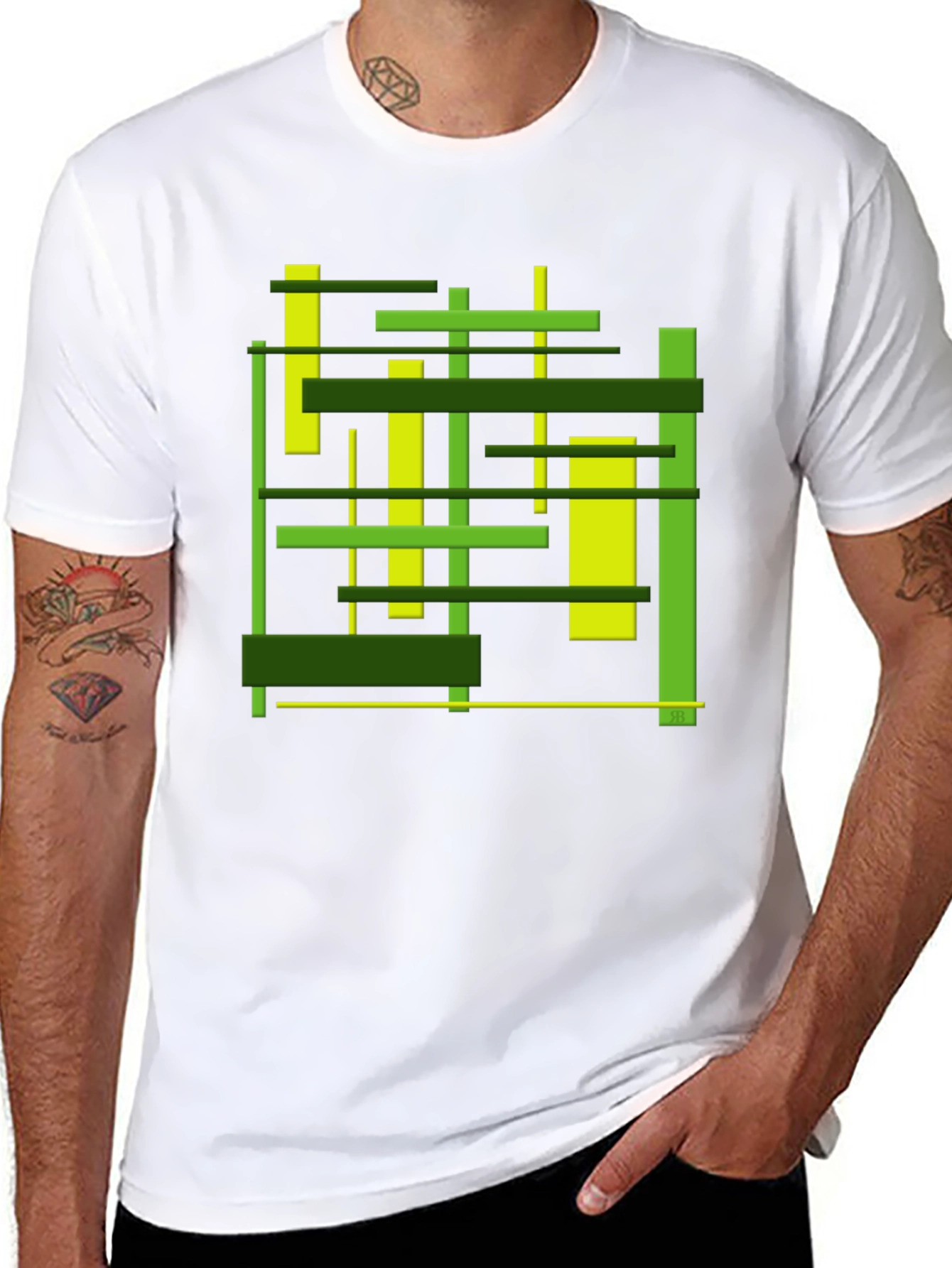 Abstract Geometric Lines Graphic T-Shirt - Modern Art Tee