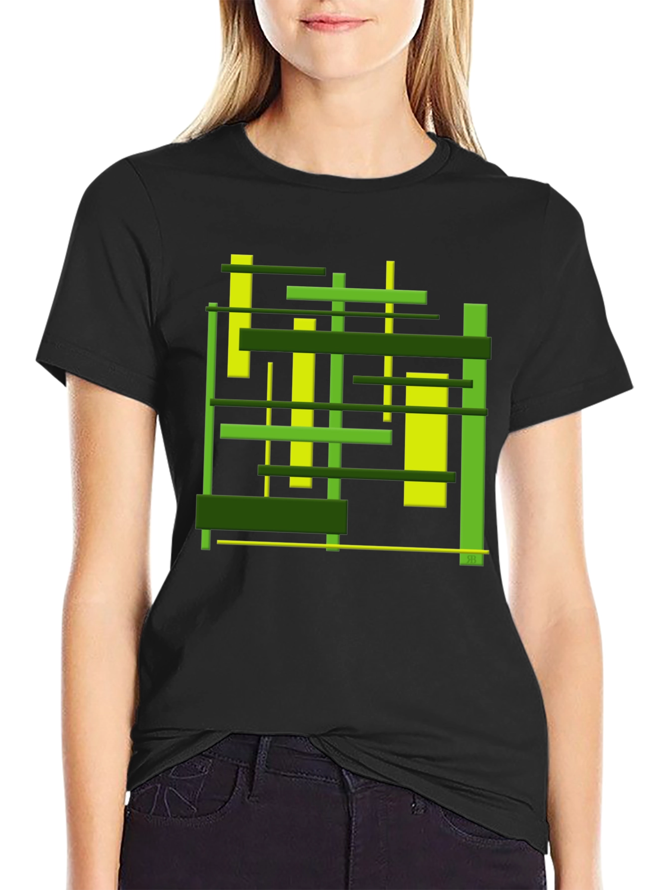 Abstract Geometric Lines Graphic T-Shirt - Modern Art Tee