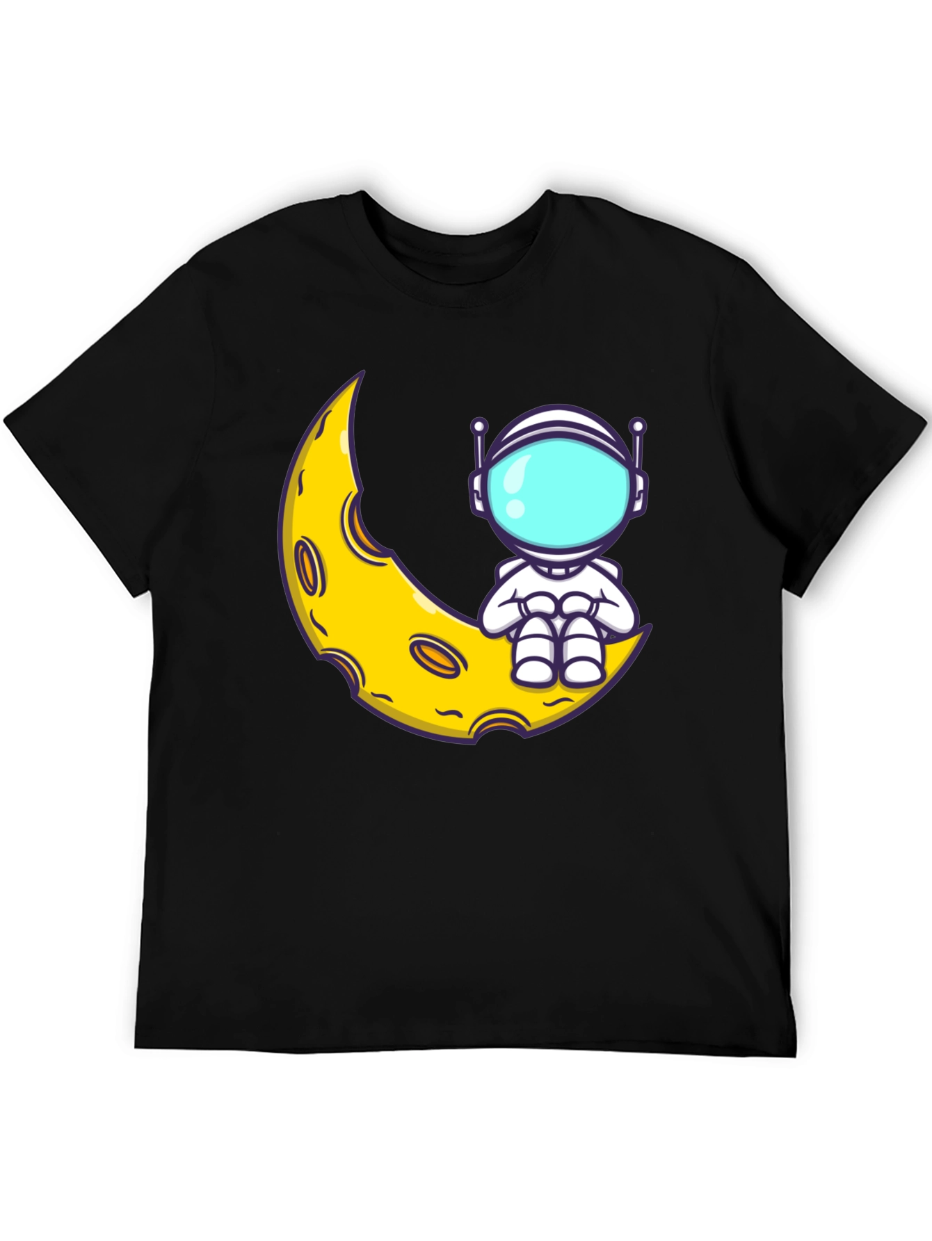 Astronaut Moon Graphic T-Shirt - Black