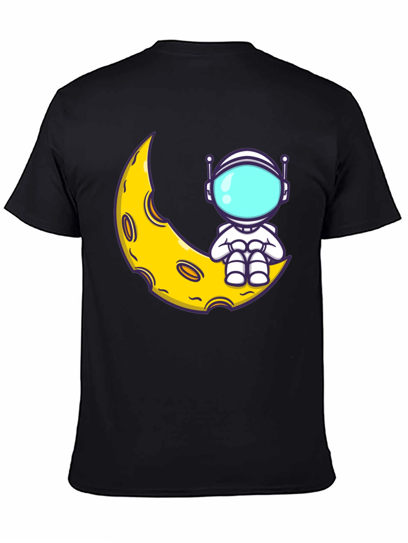 Astronaut Moon Graphic T-Shirt - Black