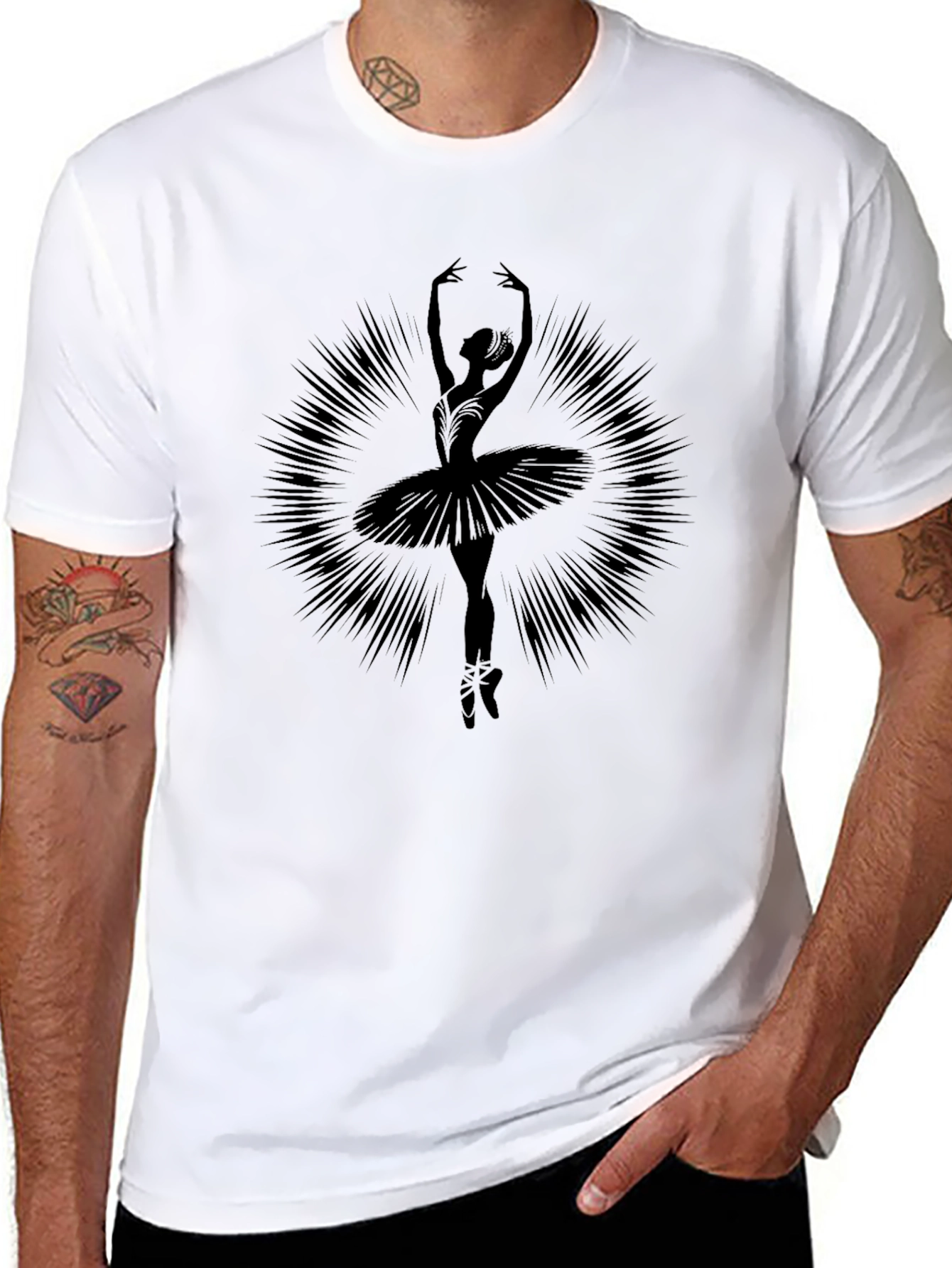 Ballerina Silhouette Graphic Tee - Elegant Dancer Shirt