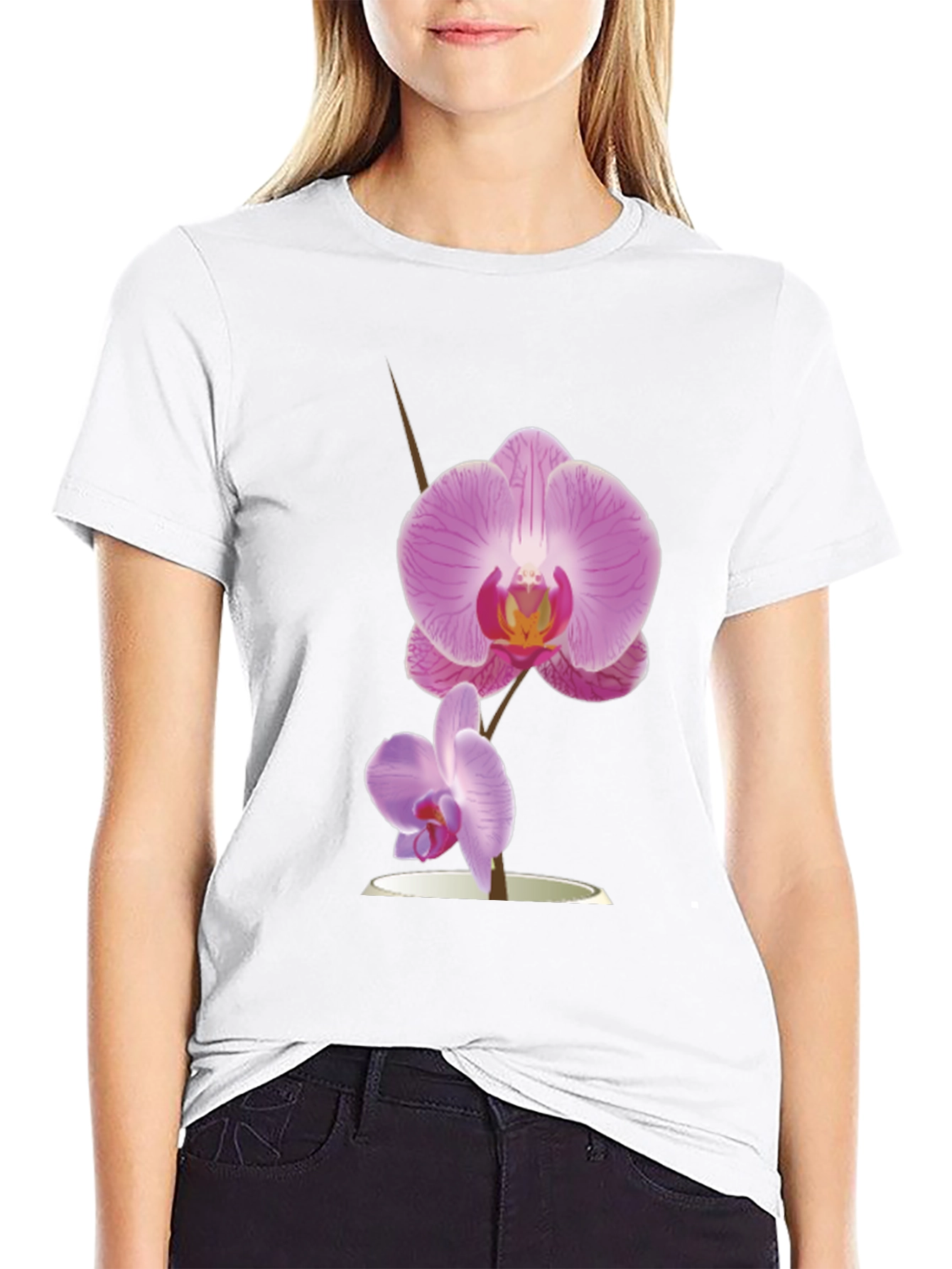 Orchid Graphic Black T-Shirt