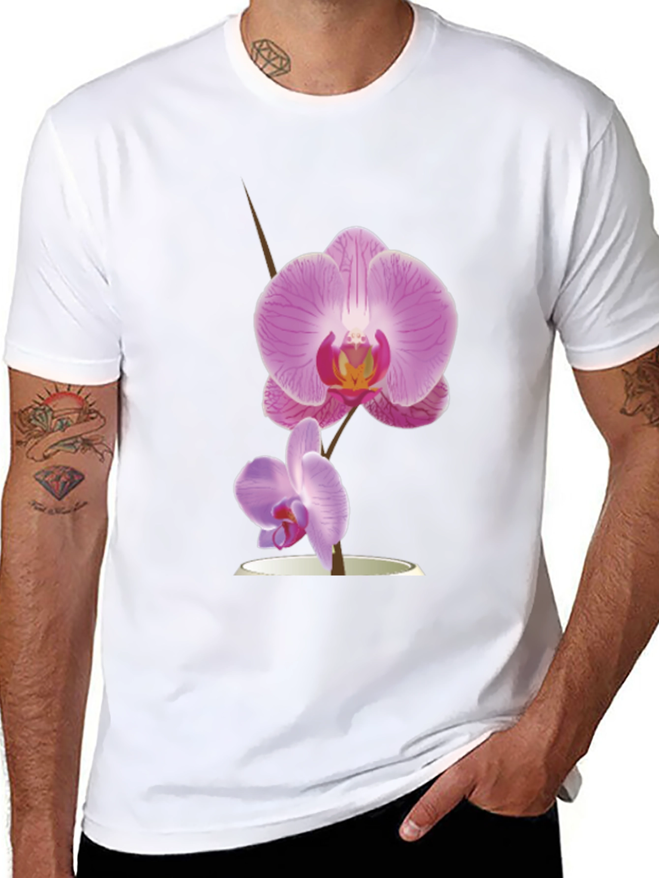 Orchid Graphic Black T-Shirt