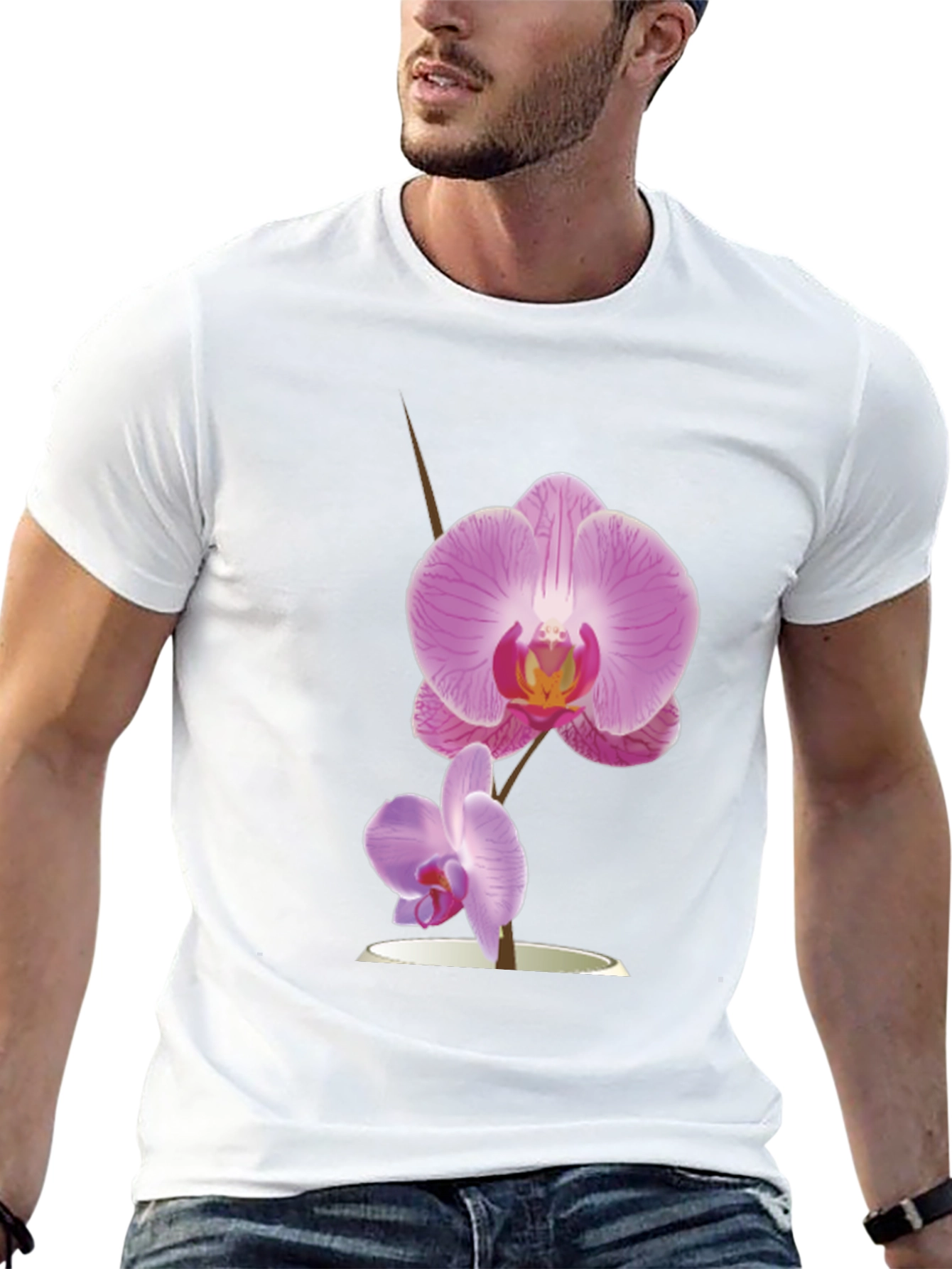Orchid Graphic Black T-Shirt