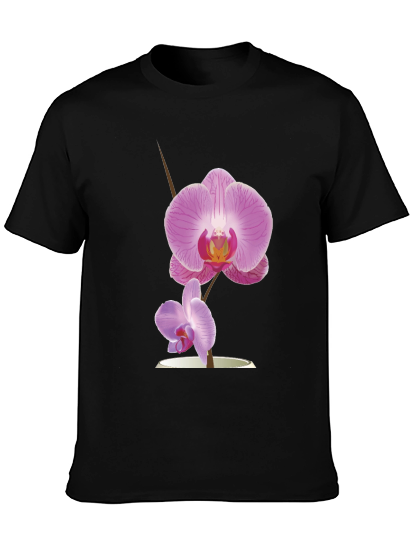 Orchid Graphic Black T-Shirt