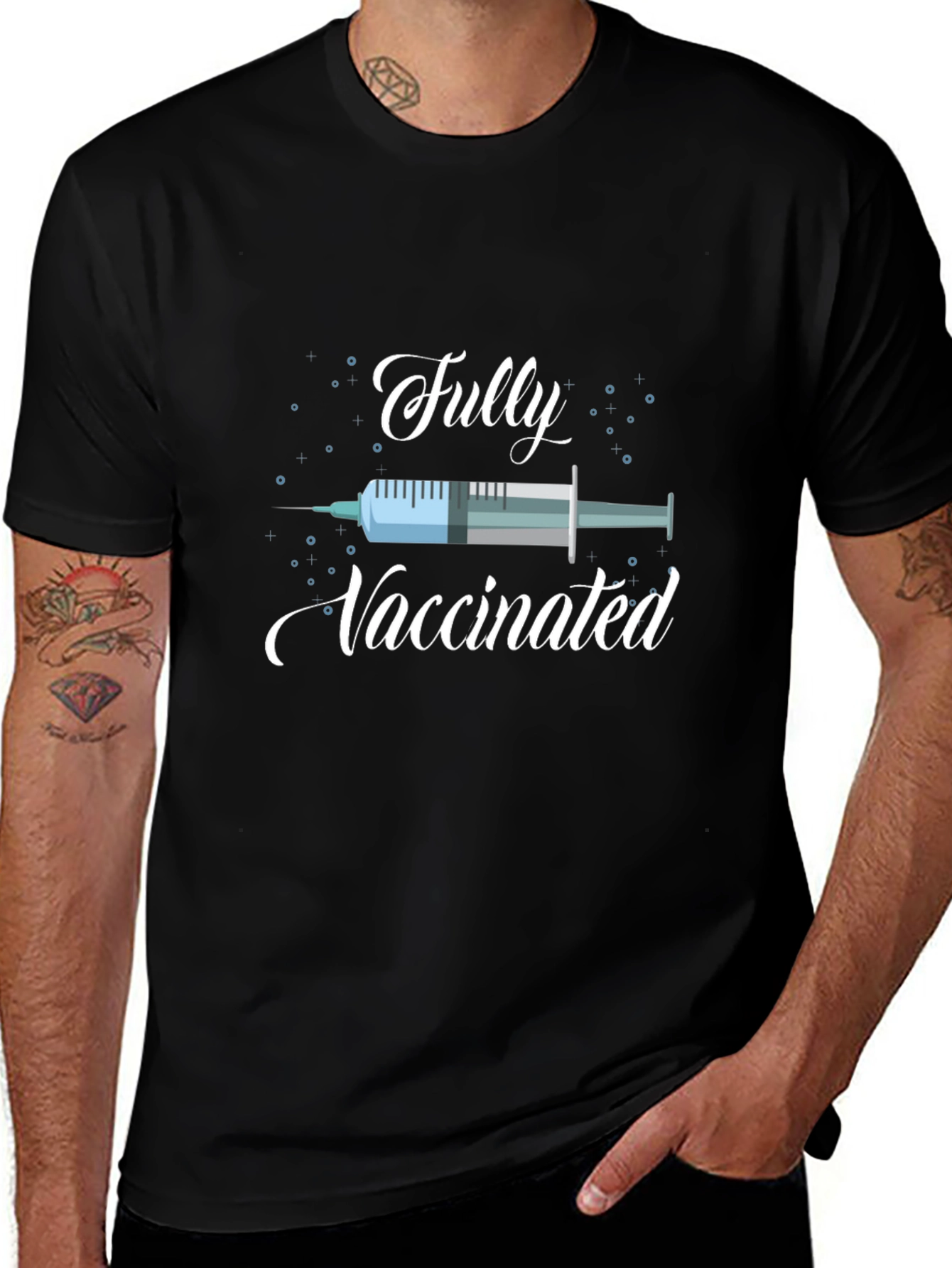 Fully Vaccinated Graphic Tee - Black T-Shirt