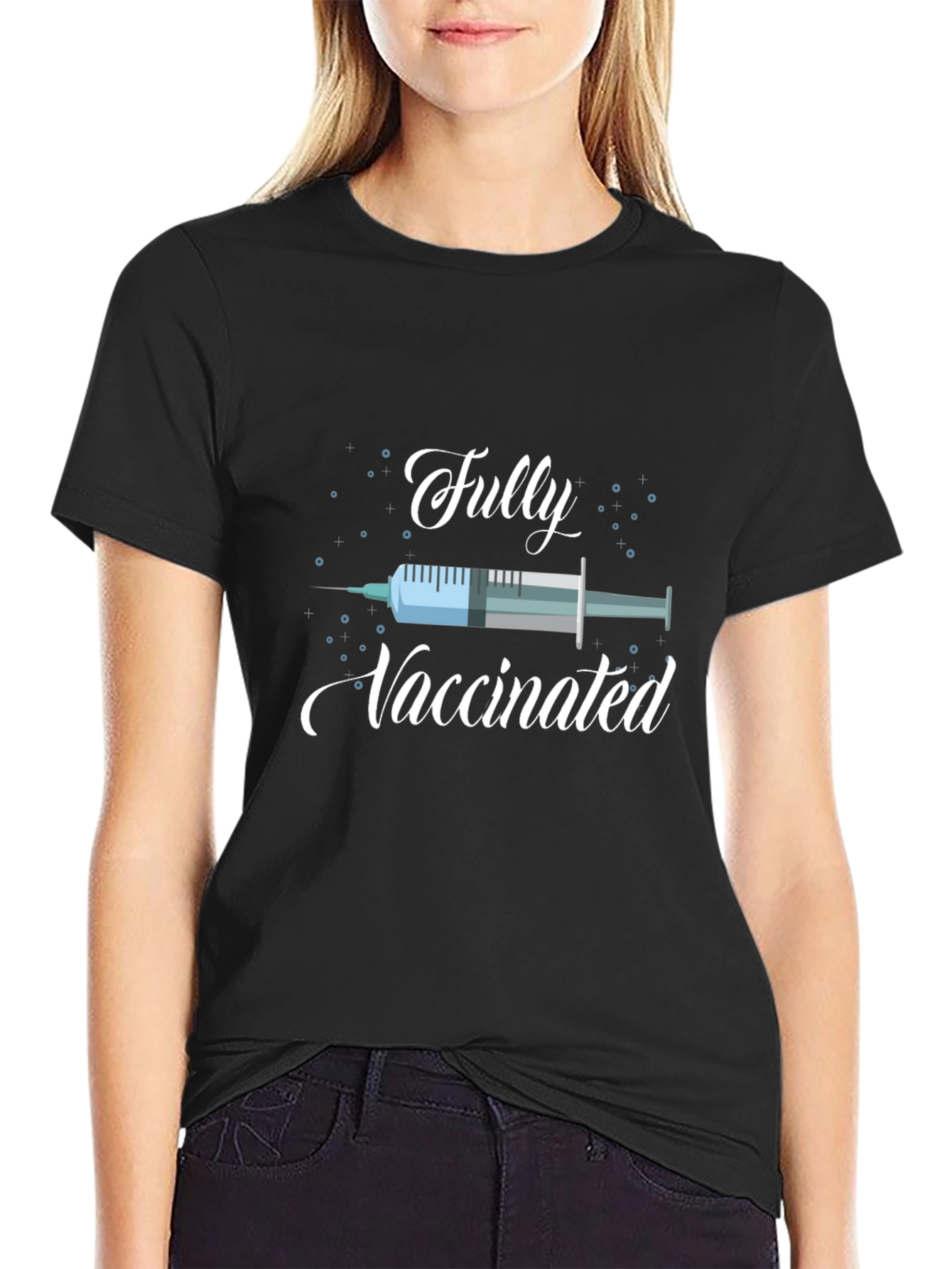 Fully Vaccinated Graphic Tee - Black T-Shirt