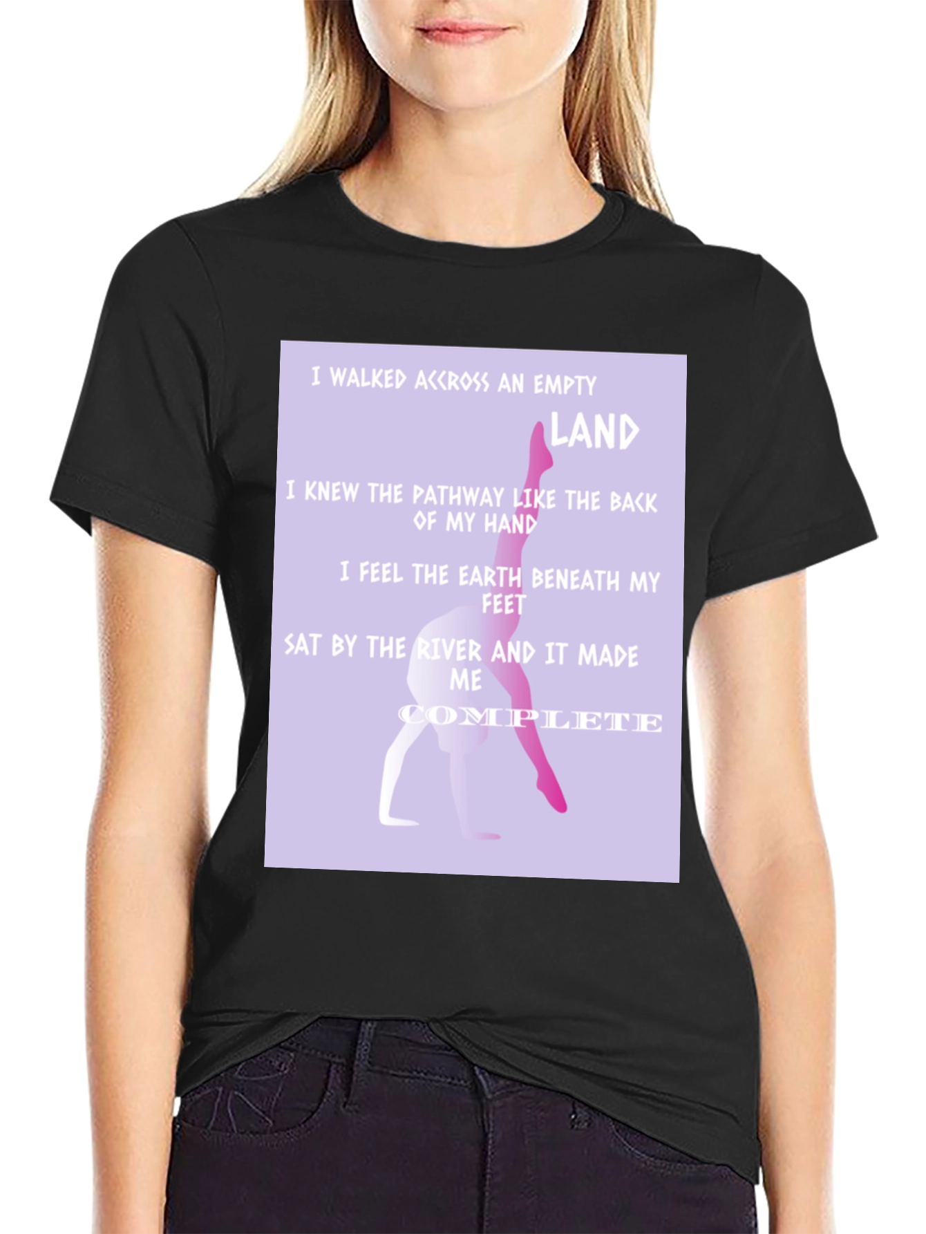 Lyric Print Graphic Tee - Inspirational Message Shirt