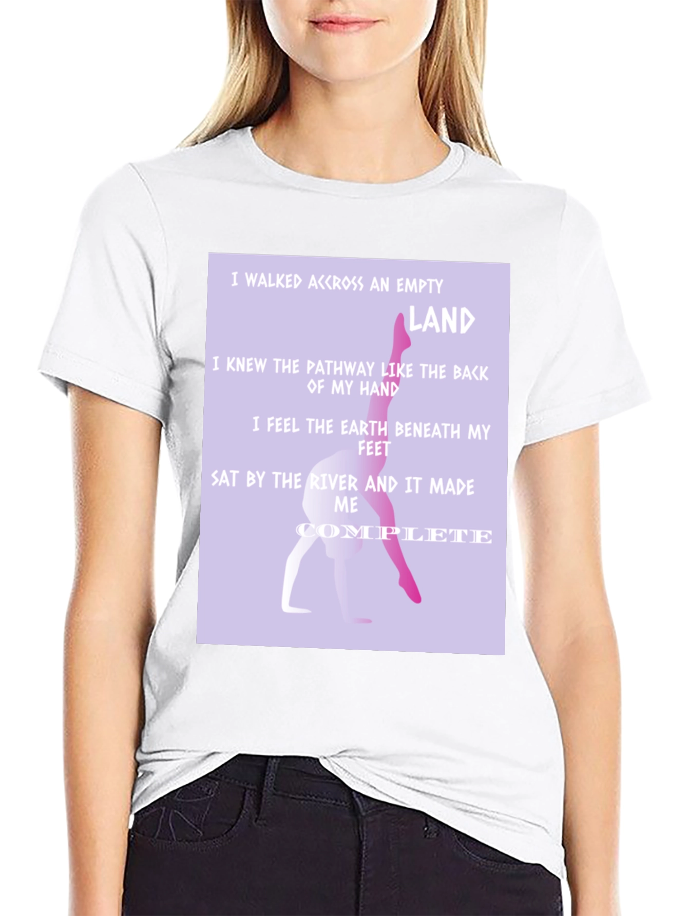 Lyric Print Graphic Tee - Inspirational Message Shirt