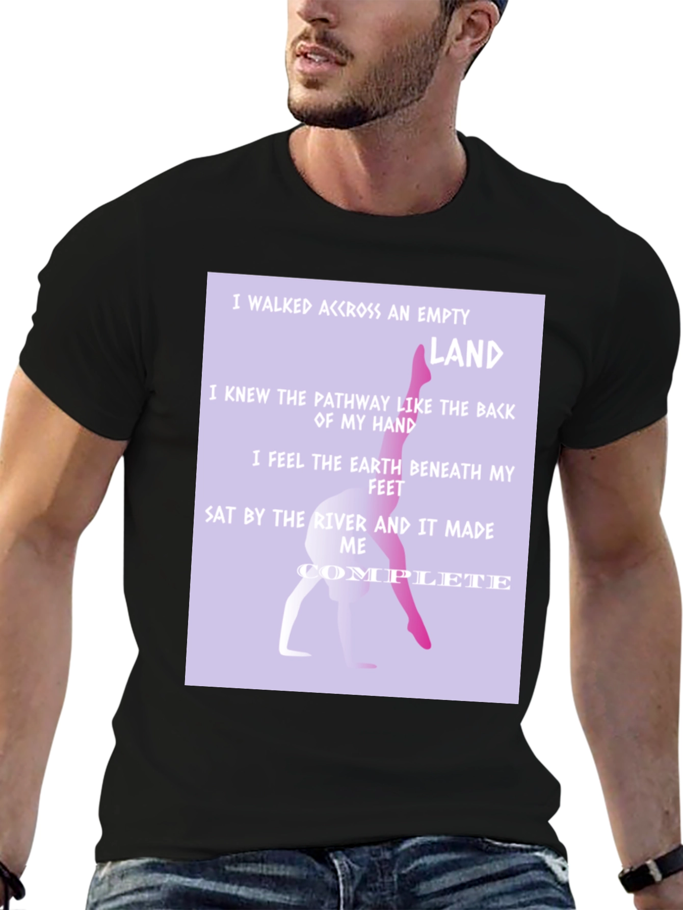 Lyric Print Graphic Tee - Inspirational Message Shirt