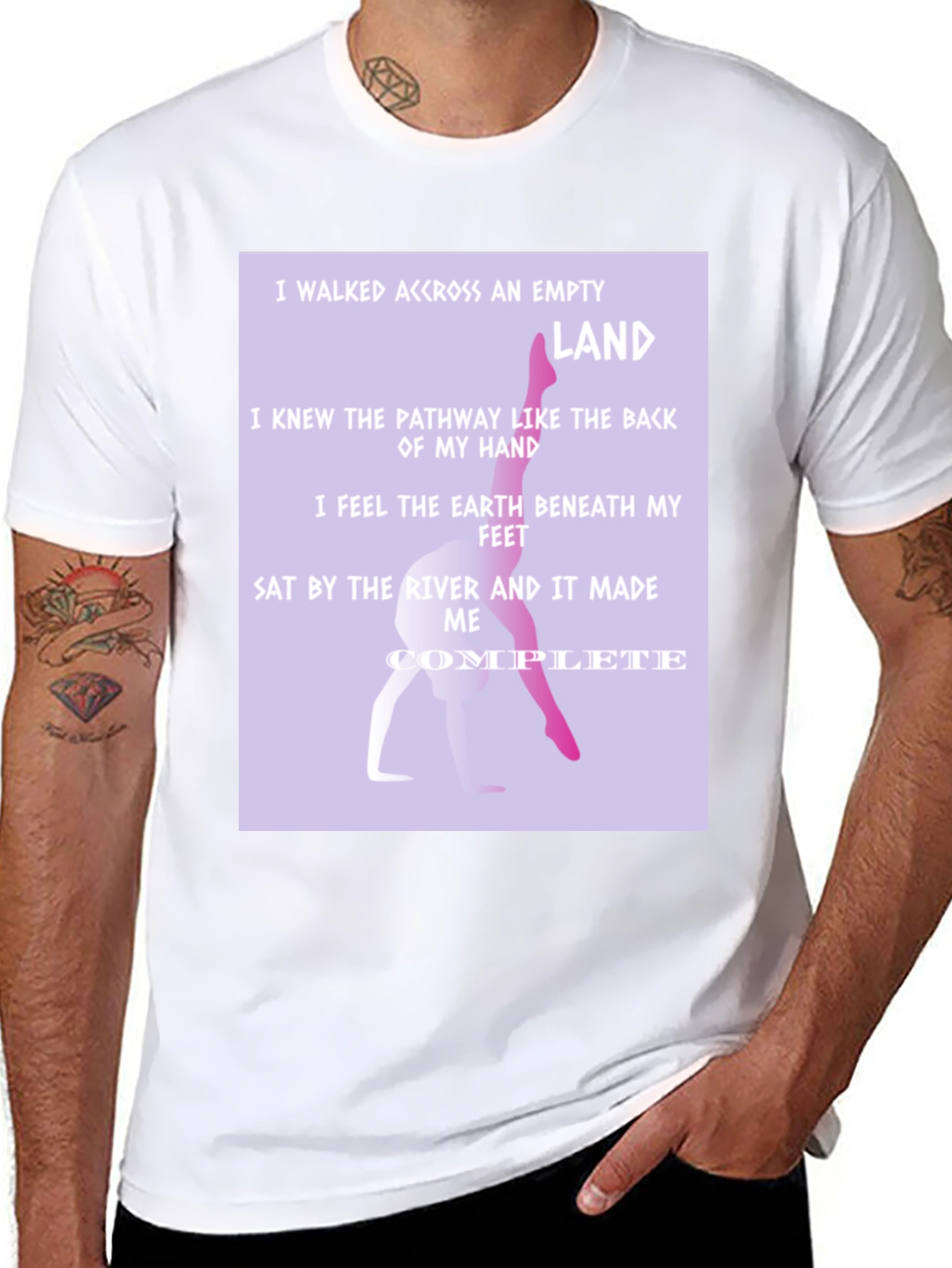 Lyric Print Graphic Tee - Inspirational Message Shirt