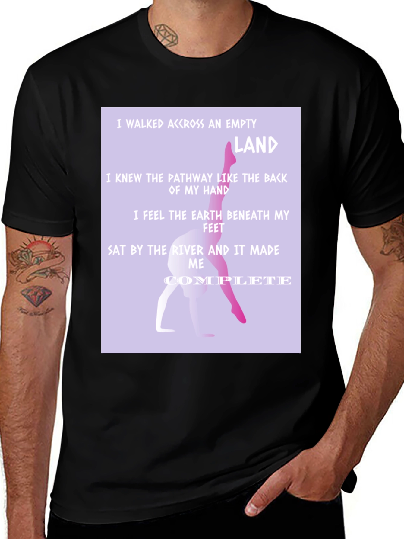 Lyric Print Graphic Tee - Inspirational Message Shirt