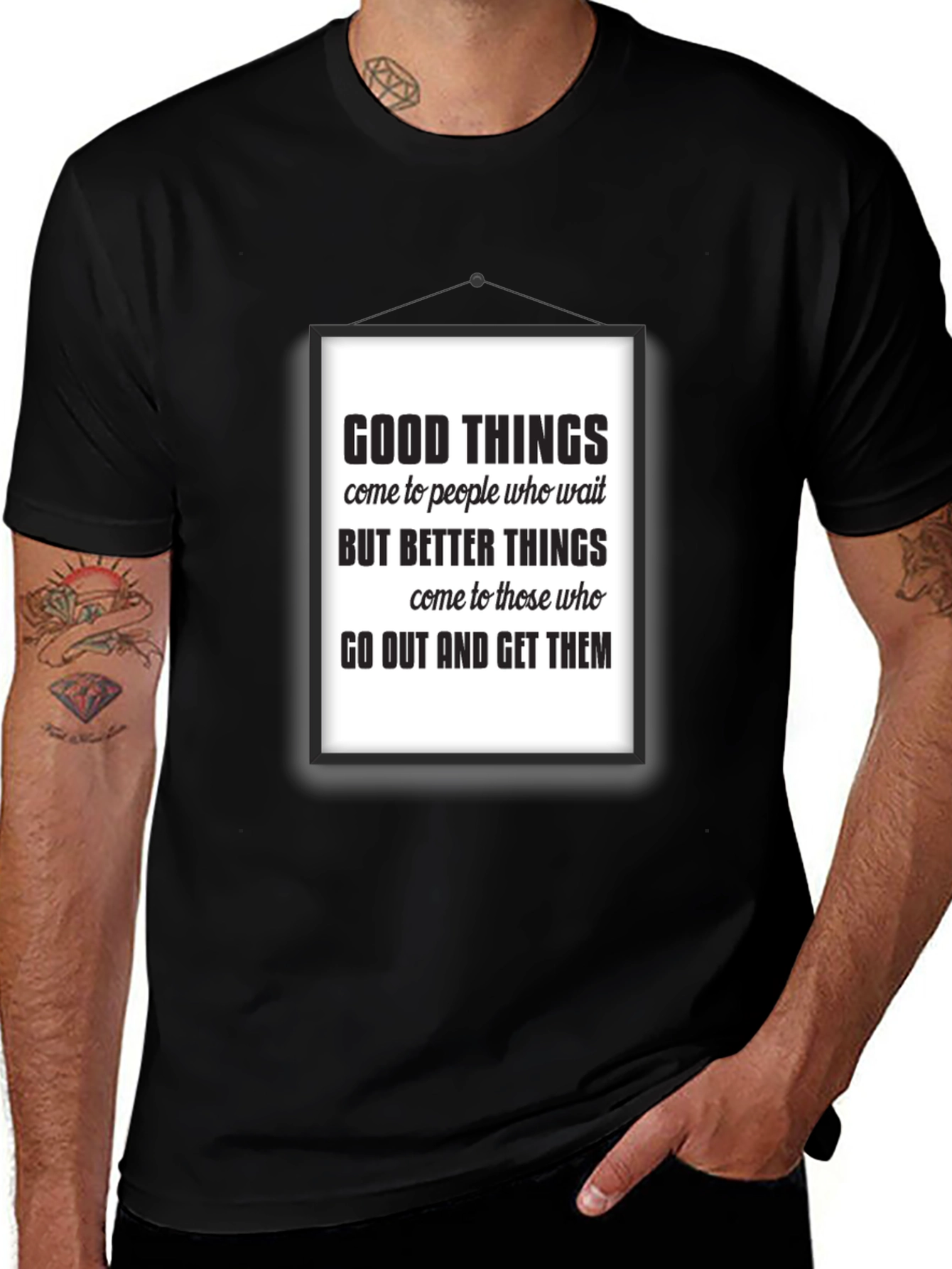 Motivational Quote Black T-Shirt