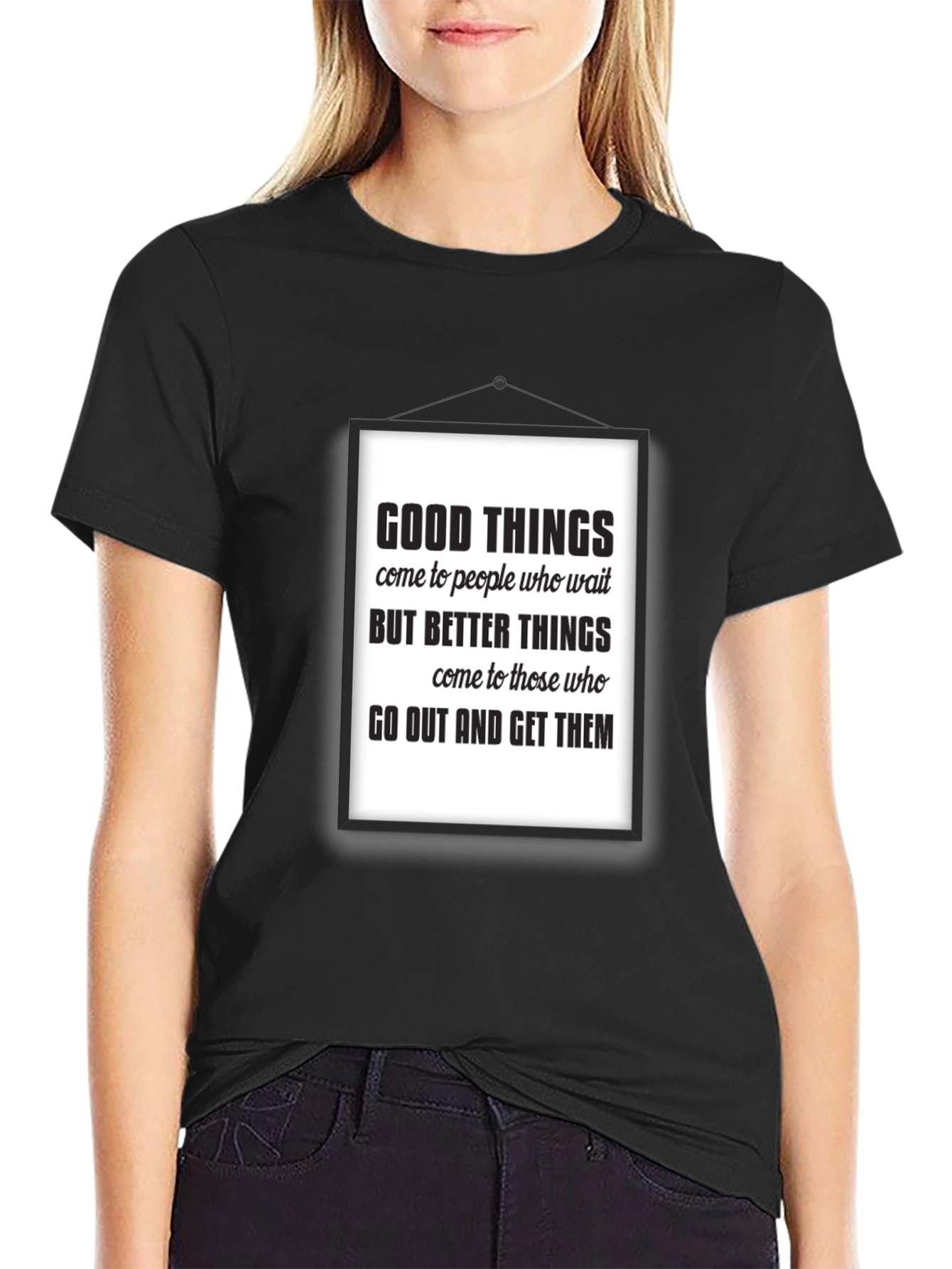 Motivational Quote Black T-Shirt