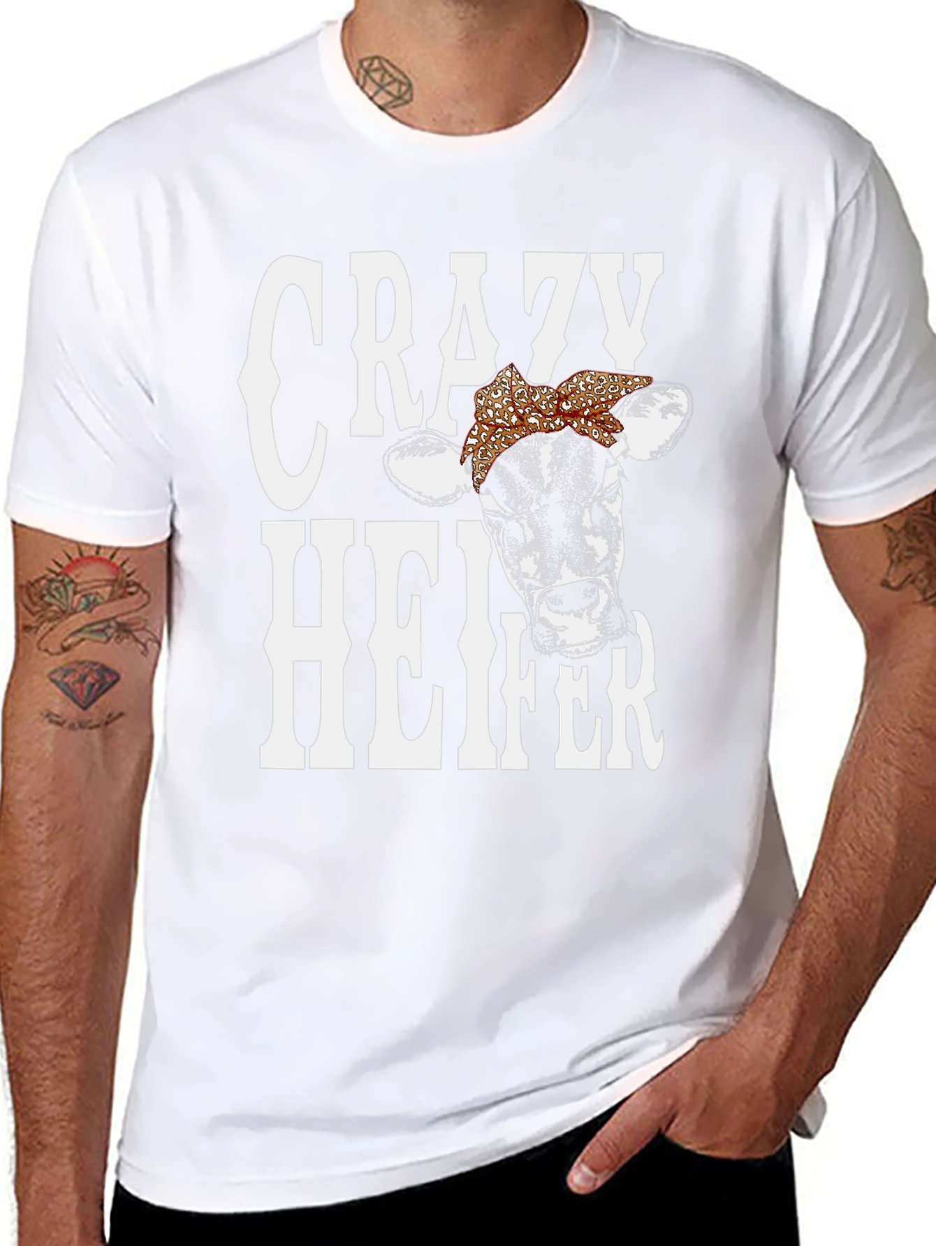 Crazy Heifer Graphic Tee - Unisex Black T-Shirt