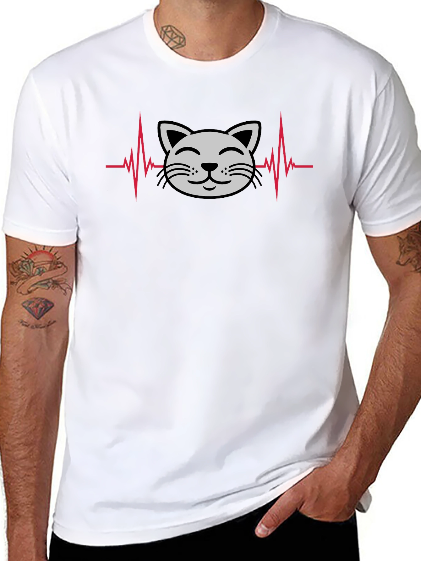 Cat Lover Heartbeat T-Shirt