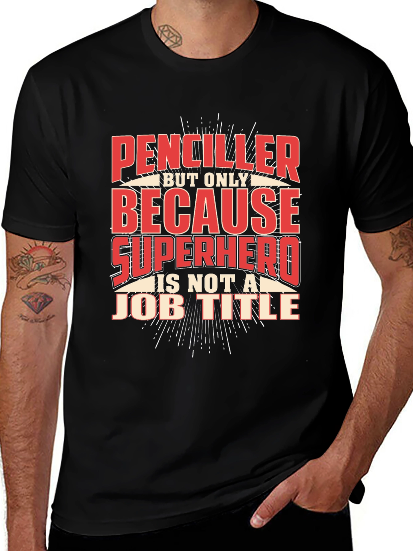 Penciller Superhero Job Title Graphic T-Shirt