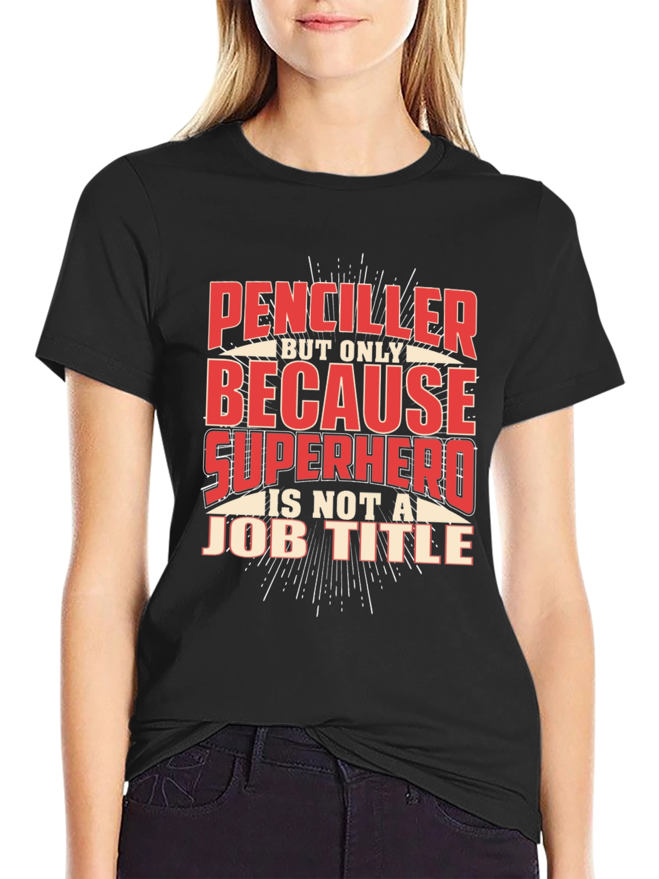 Penciller Superhero Job Title Graphic T-Shirt