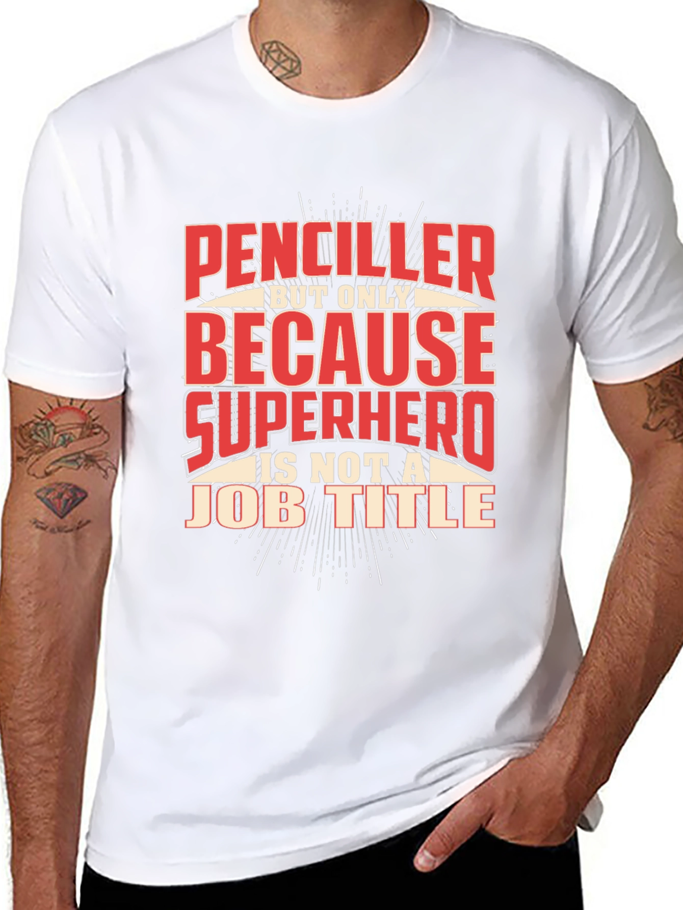 Penciller Superhero Job Title Graphic T-Shirt