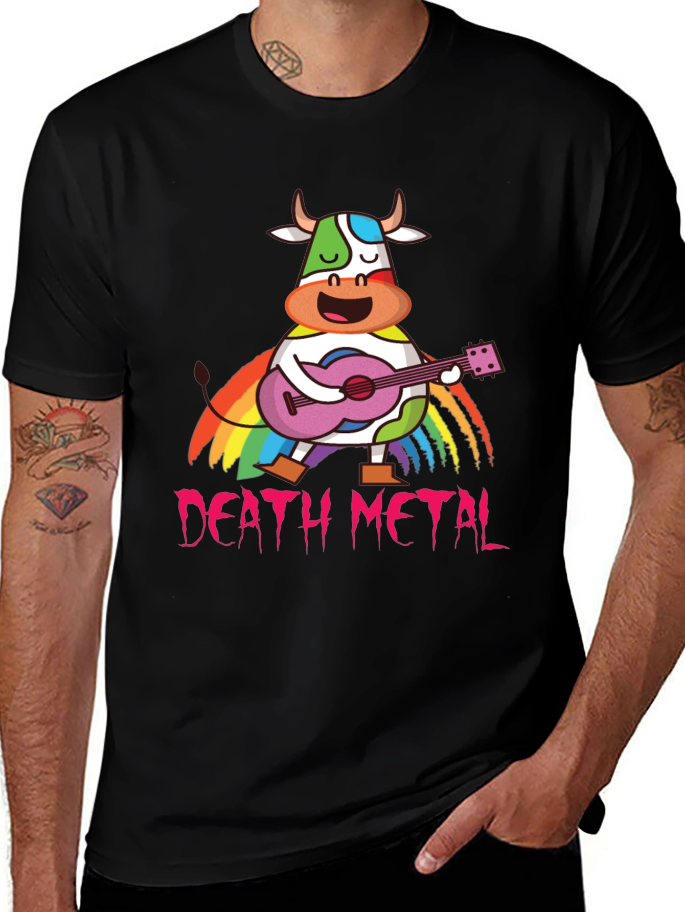 Death Metal Rainbow Cow T-Shirt